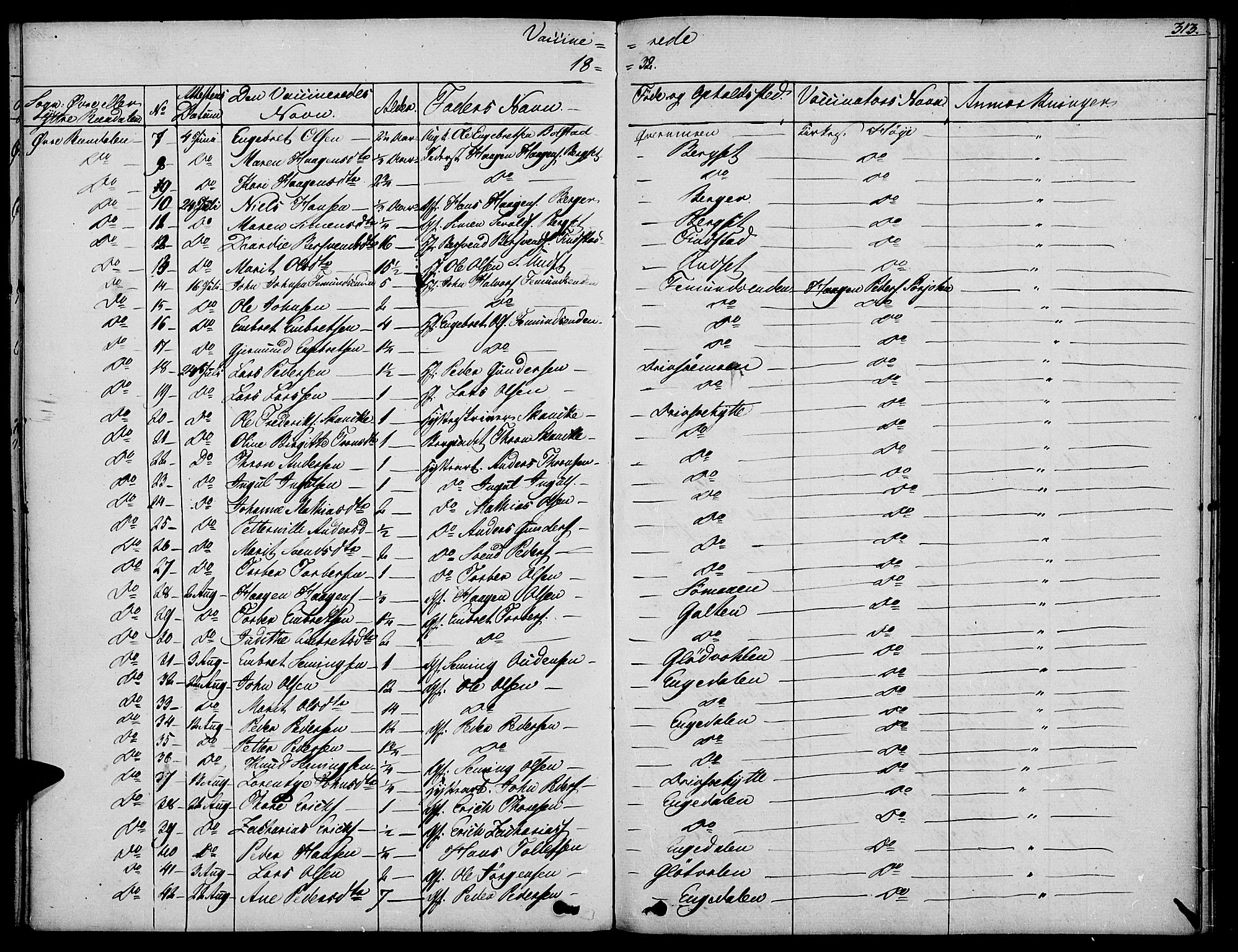 Rendalen prestekontor, SAH/PREST-054/H/Ha/Haa/L0004: Parish register (official) no. 4, 1829-1852, p. 313