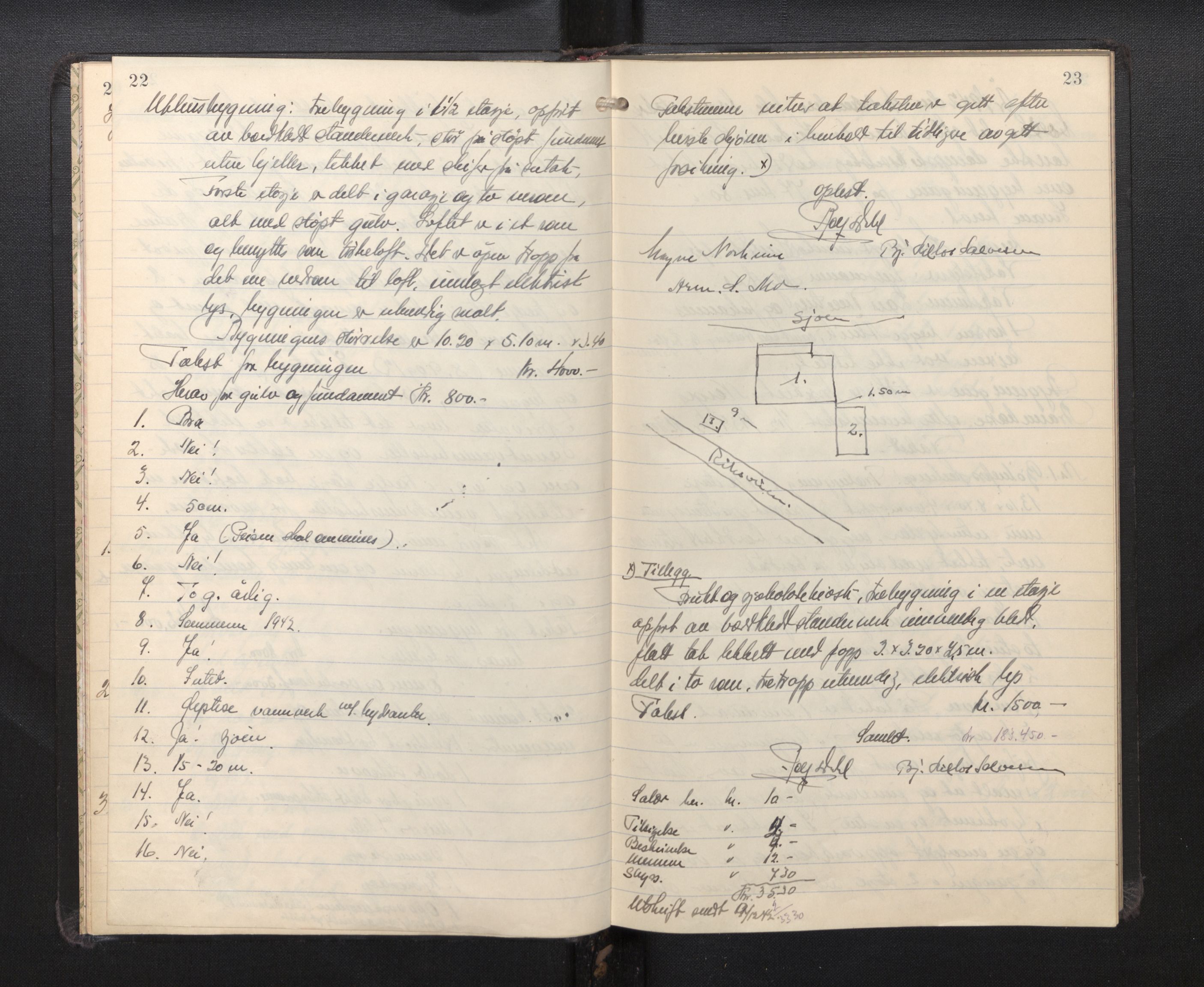 Lensmannen i Kvam, AV/SAB-A-33201/0012/L0004: Branntakstprotokoll, 1941-1949, p. 22-23