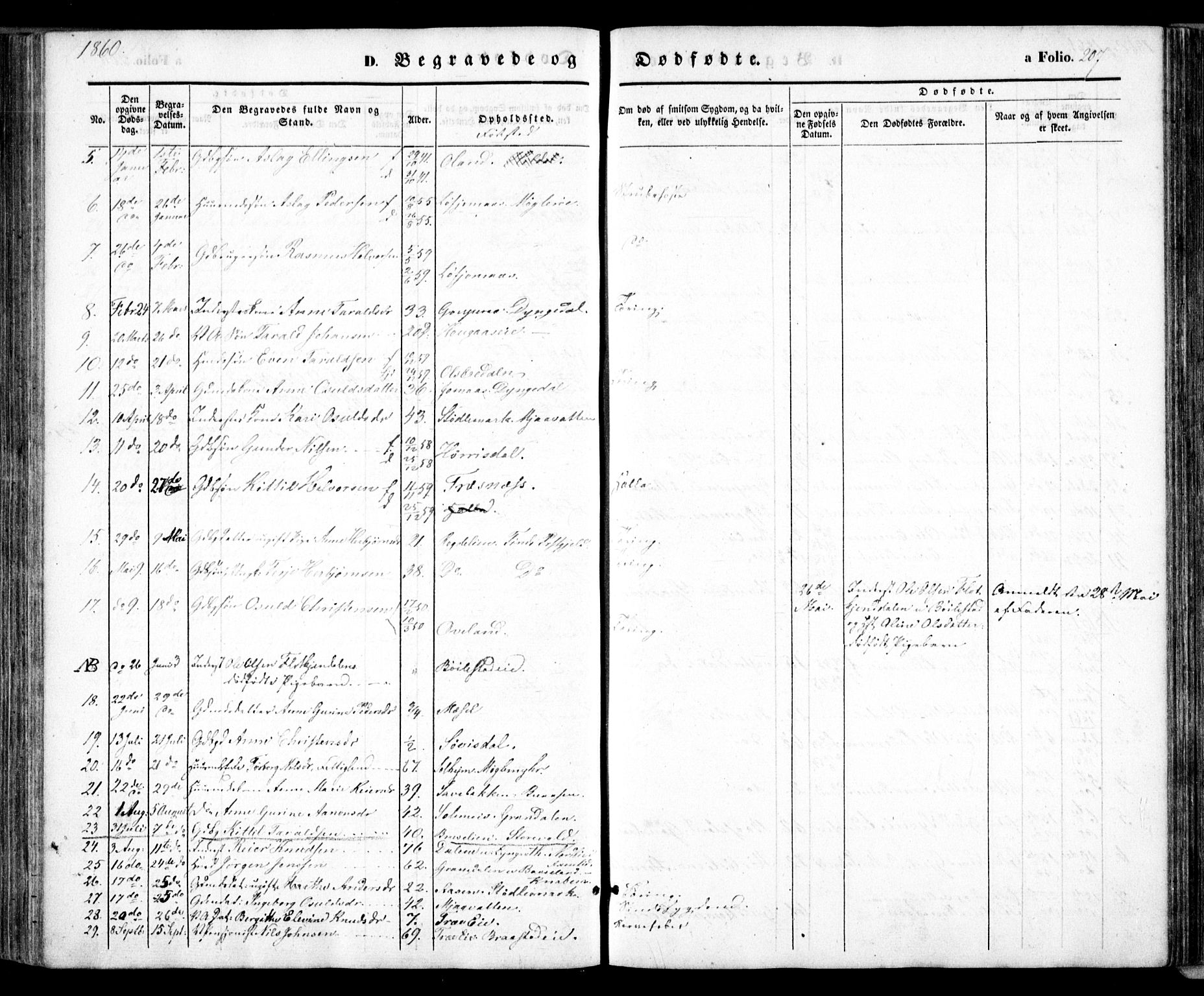 Froland sokneprestkontor, SAK/1111-0013/F/Fa/L0002: Parish register (official) no. A 2, 1845-1863, p. 207