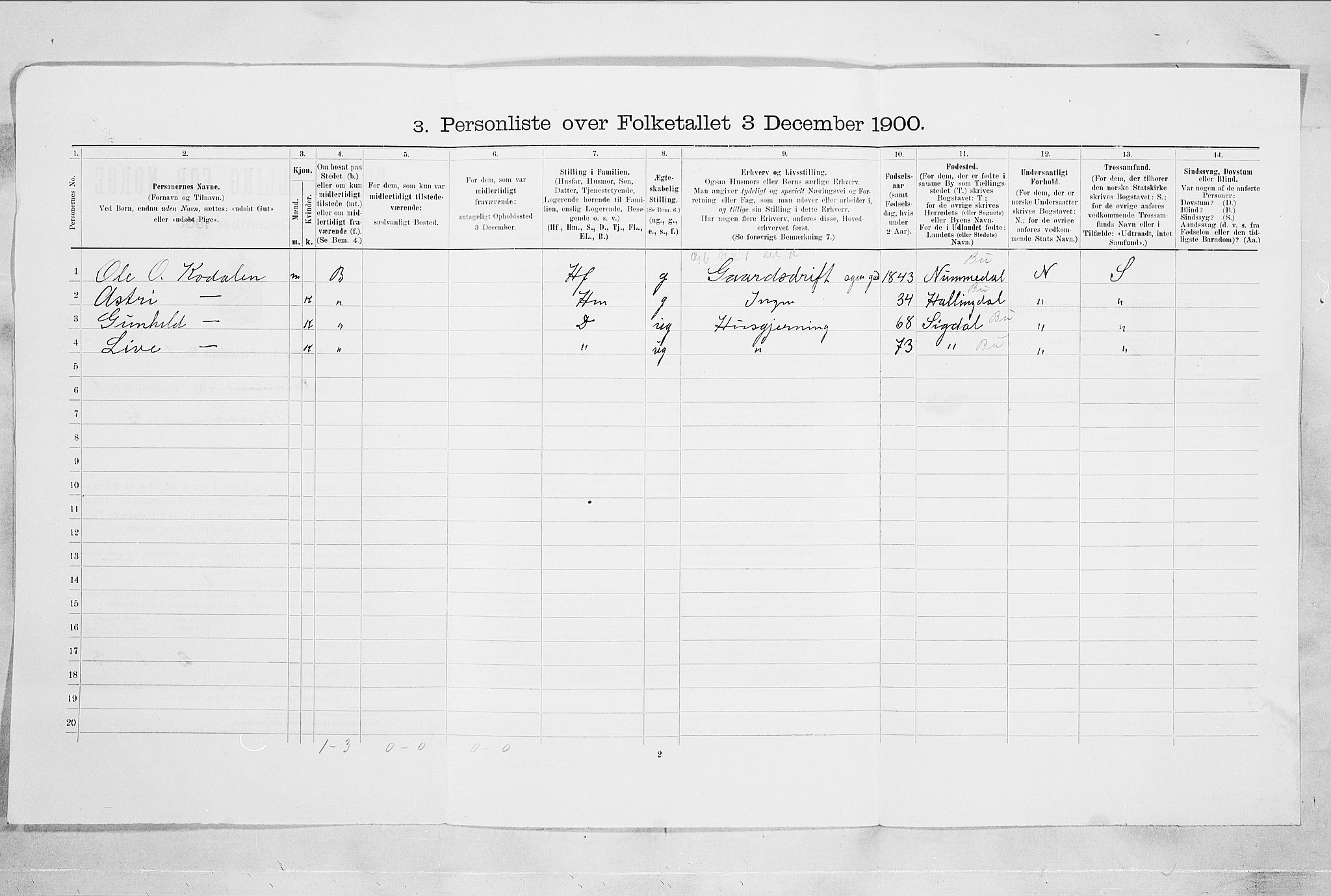 RA, 1900 census for Drammen, 1900, p. 477