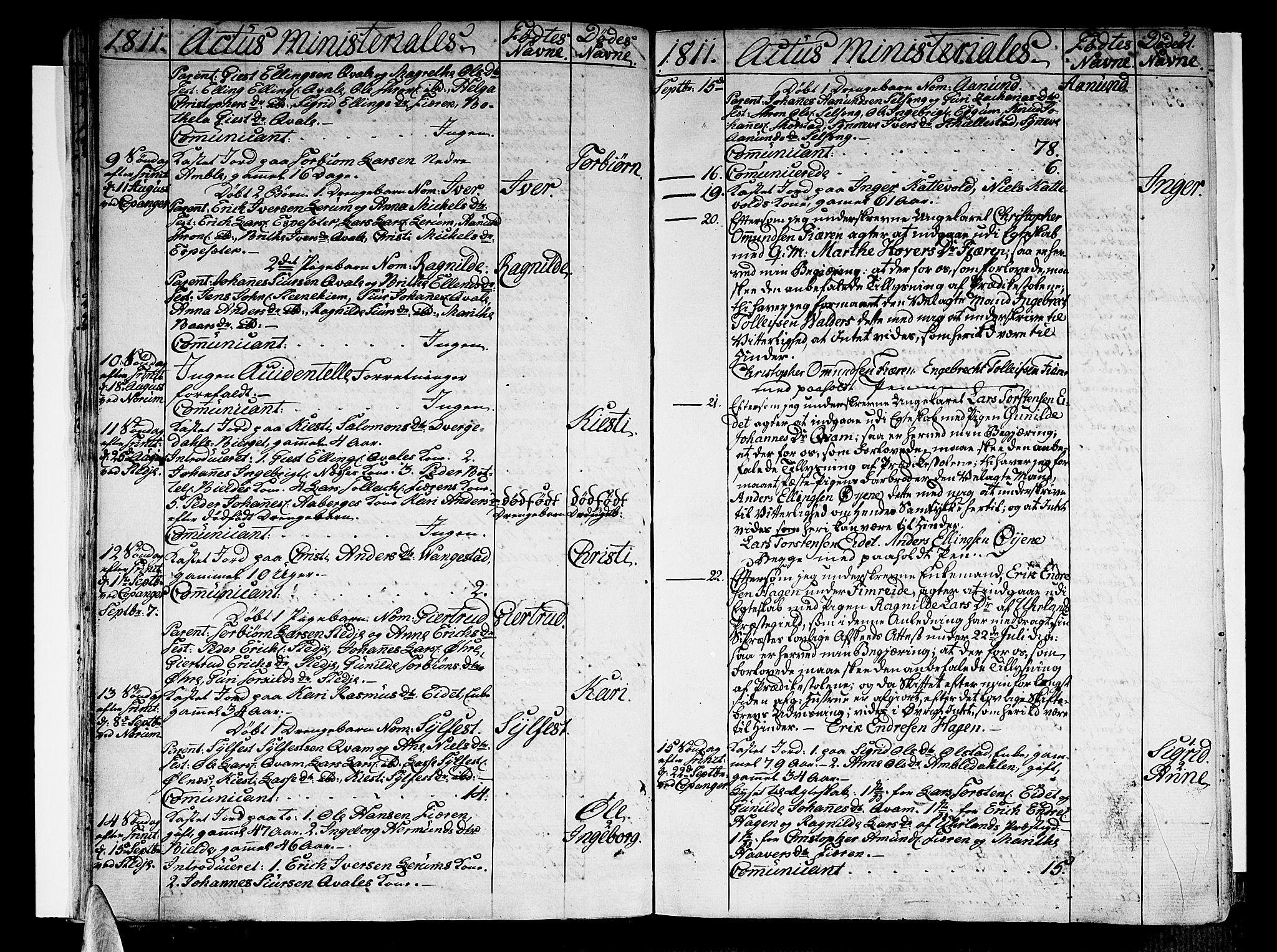 Sogndal sokneprestembete, AV/SAB-A-81301/H/Haa/Haaa/L0009: Parish register (official) no. A 9, 1809-1821, p. 21