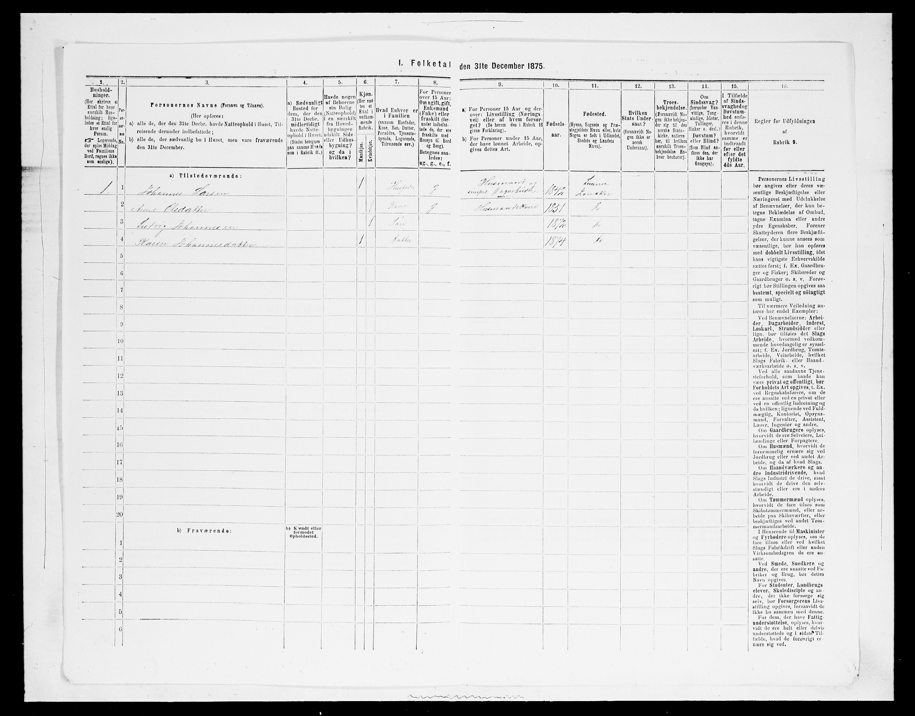 SAH, 1875 census for 0532P Jevnaker, 1875, p. 419