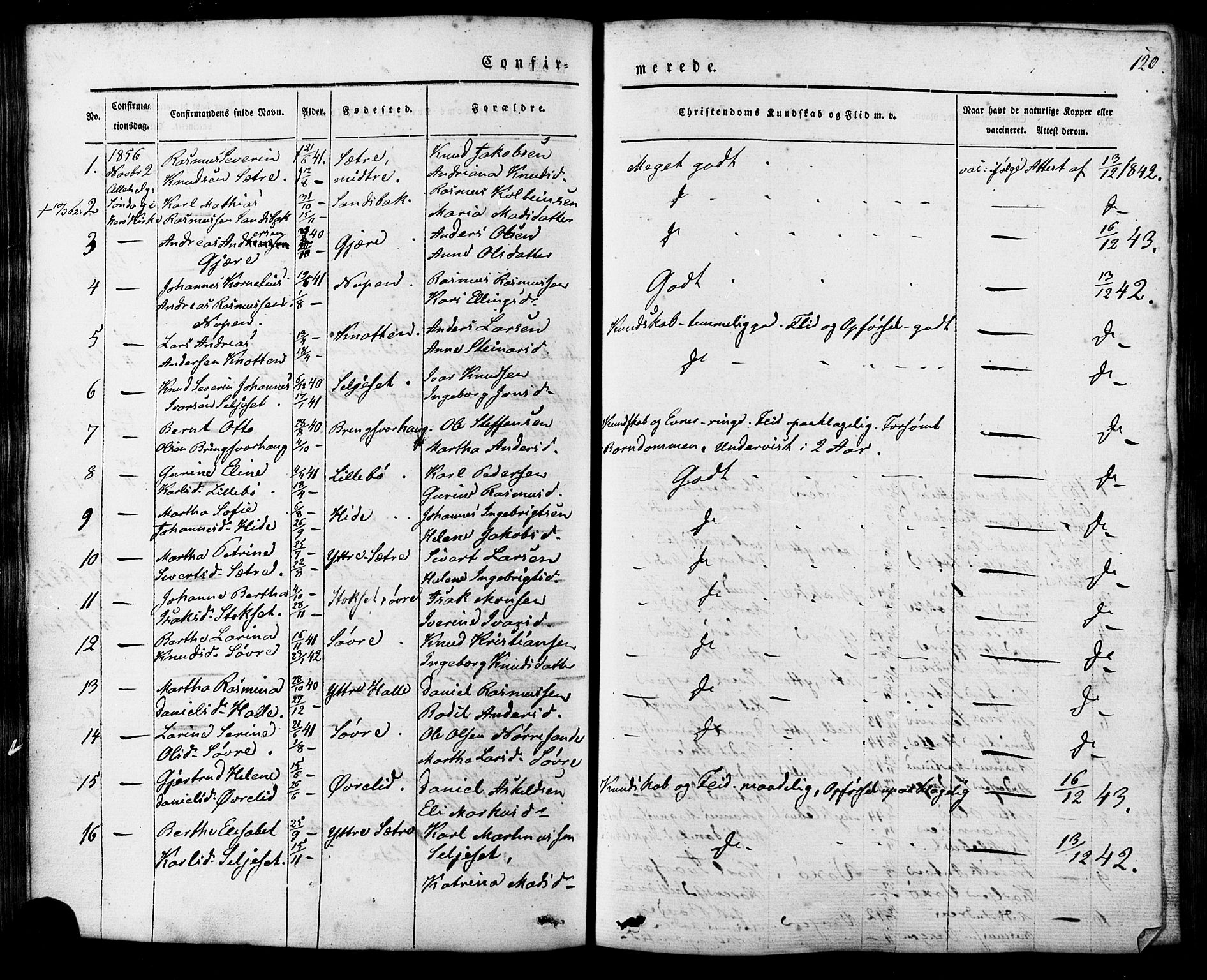 Ministerialprotokoller, klokkerbøker og fødselsregistre - Møre og Romsdal, AV/SAT-A-1454/503/L0034: Parish register (official) no. 503A02, 1841-1884, p. 120