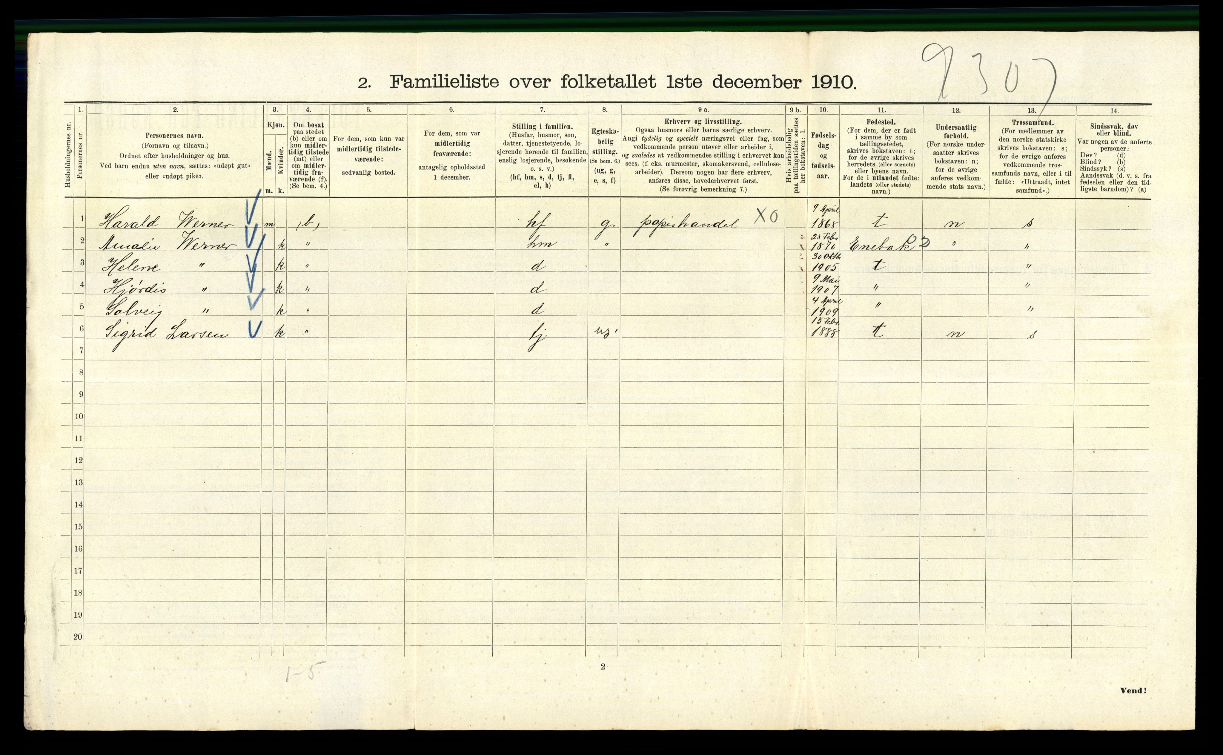 RA, 1910 census for Kristiania, 1910, p. 103192