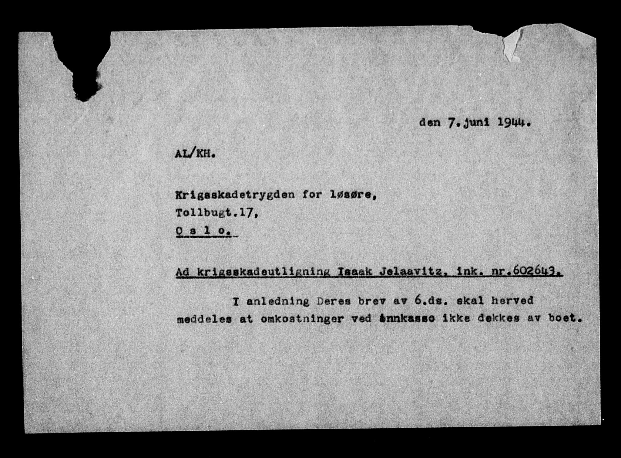 Justisdepartementet, Tilbakeføringskontoret for inndratte formuer, AV/RA-S-1564/H/Hc/Hcc/L0948: --, 1945-1947, p. 239