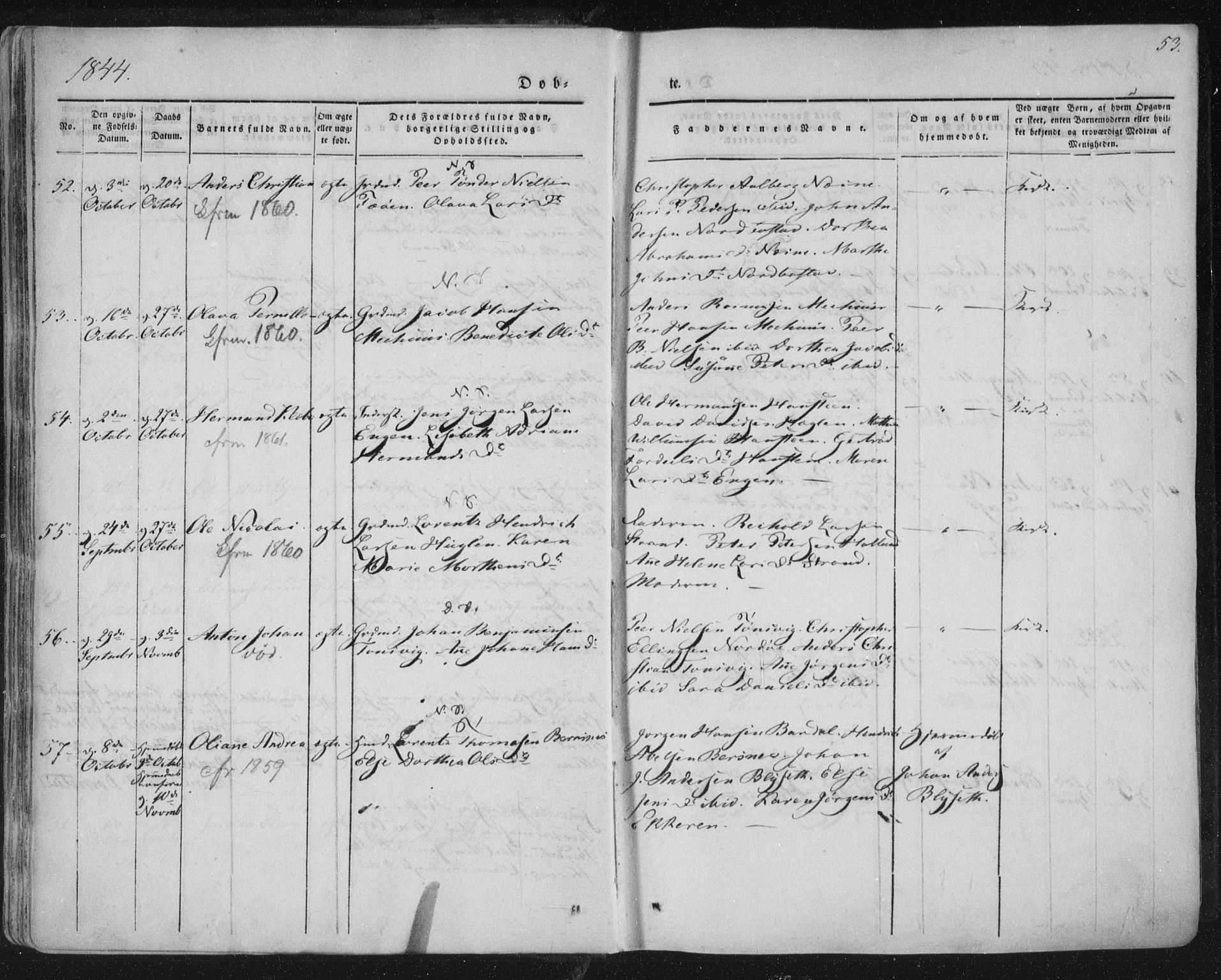 Ministerialprotokoller, klokkerbøker og fødselsregistre - Nordland, AV/SAT-A-1459/838/L0549: Parish register (official) no. 838A07, 1840-1854, p. 53