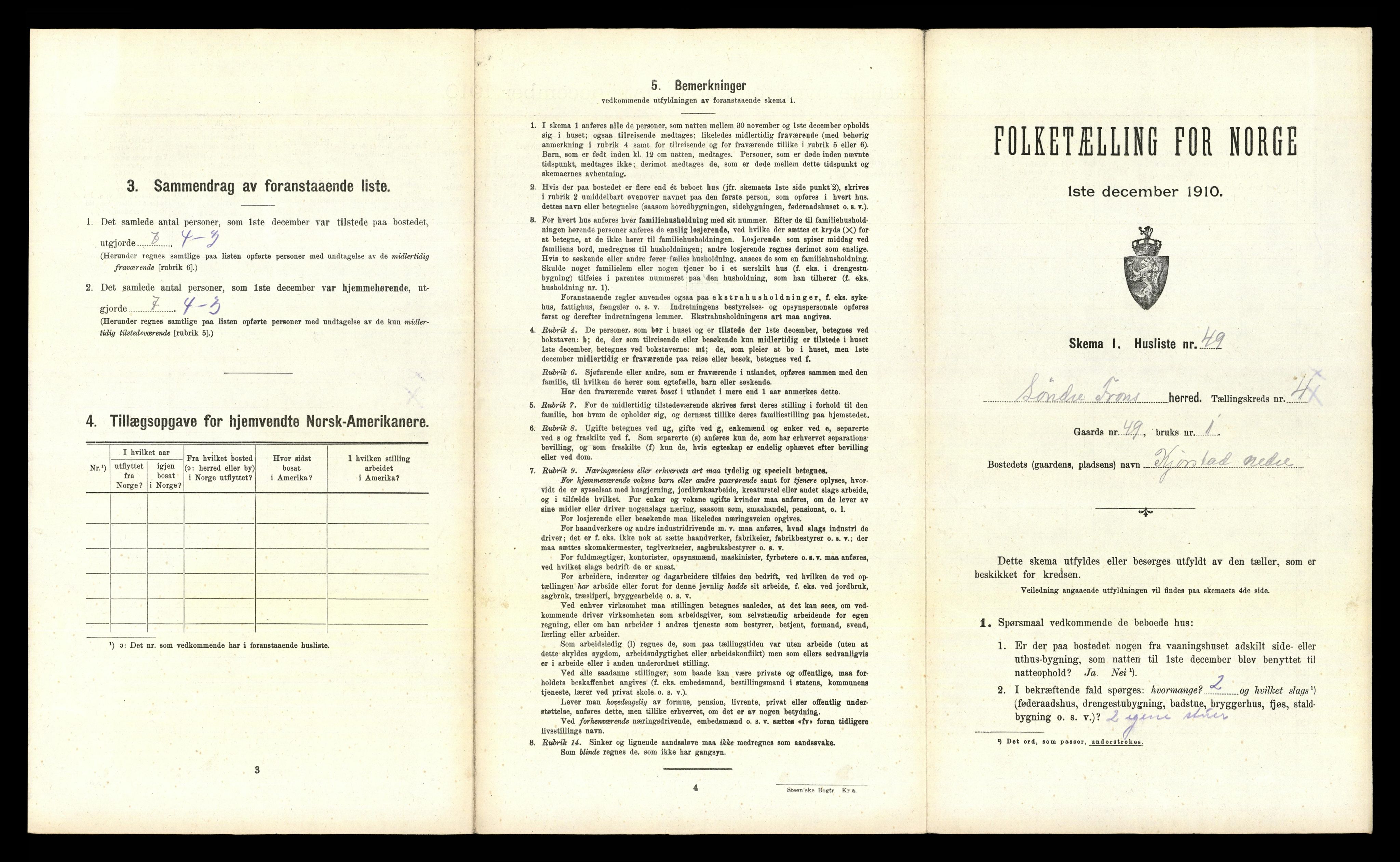 RA, 1910 census for Sør-Fron, 1910, p. 516