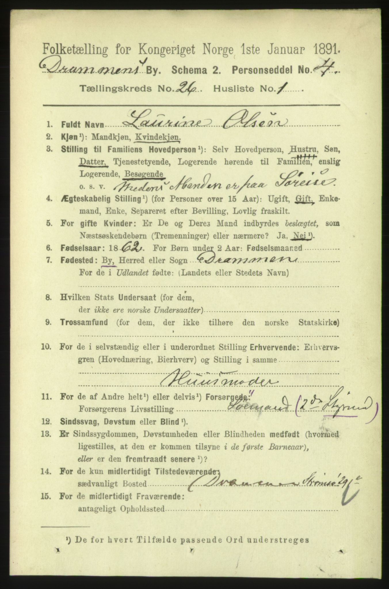 RA, 1891 census for 0602 Drammen, 1891, p. 15794