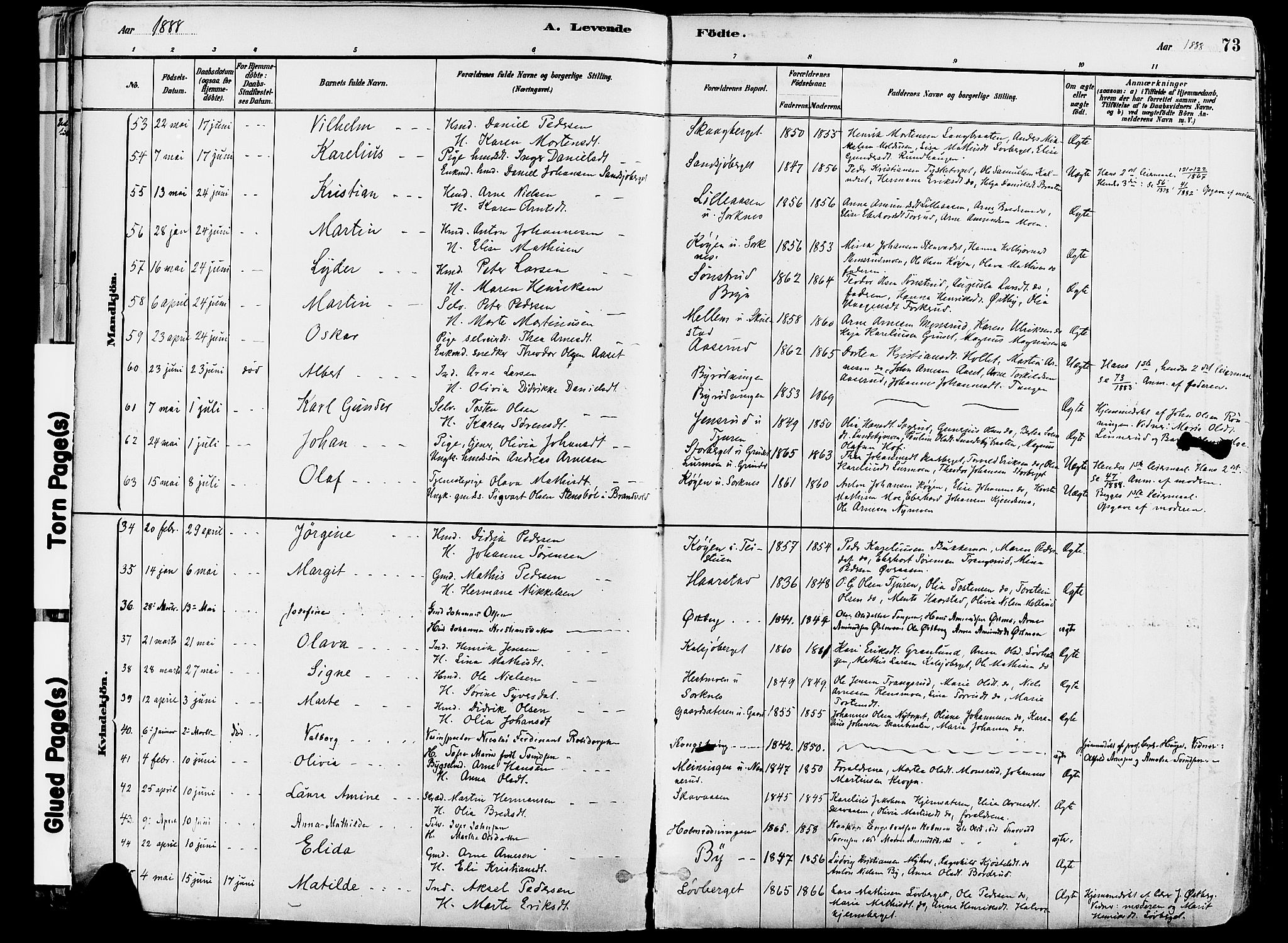 Grue prestekontor, SAH/PREST-036/H/Ha/Haa/L0012: Parish register (official) no. 12, 1881-1897, p. 73