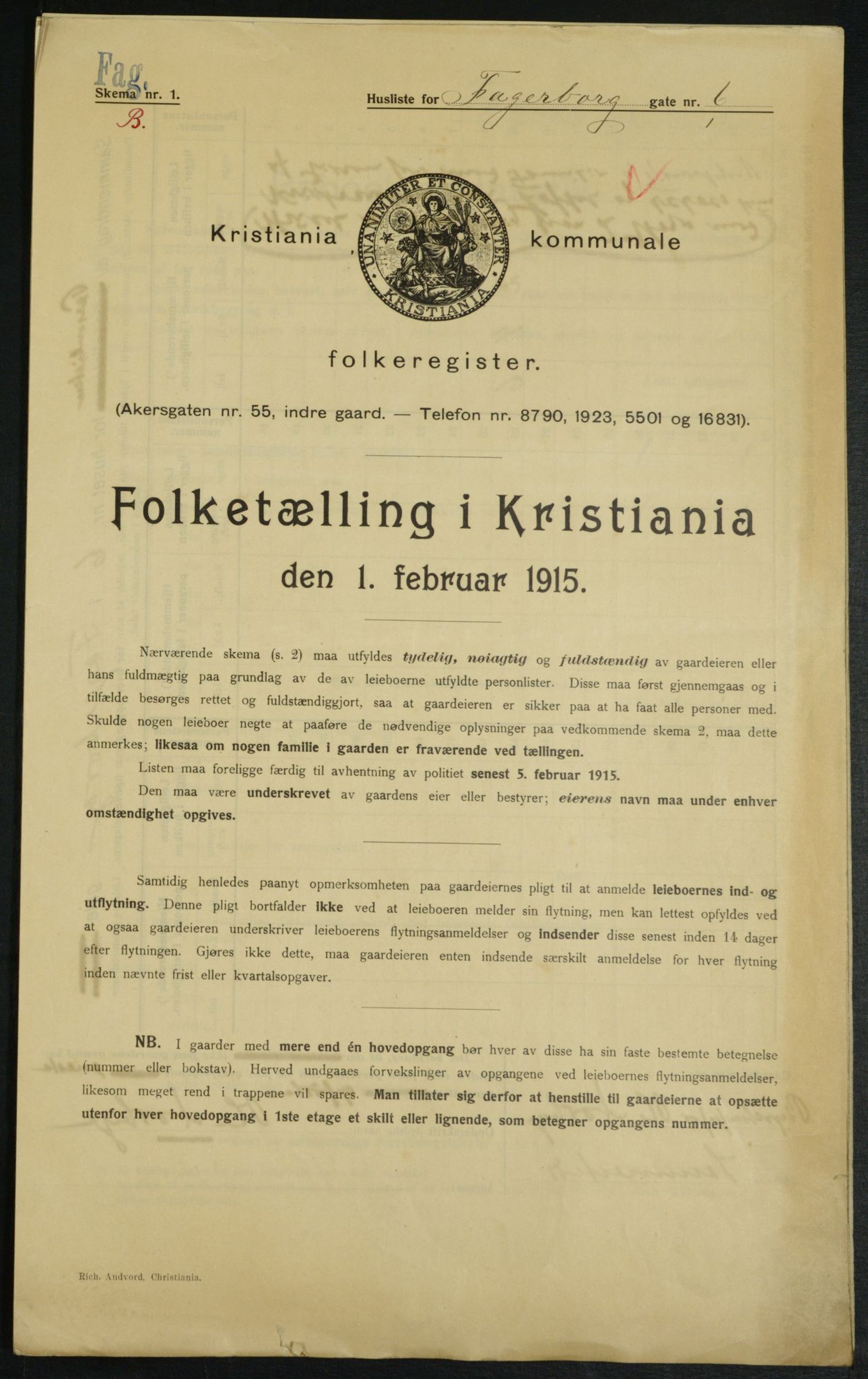 OBA, Municipal Census 1915 for Kristiania, 1915, p. 22493
