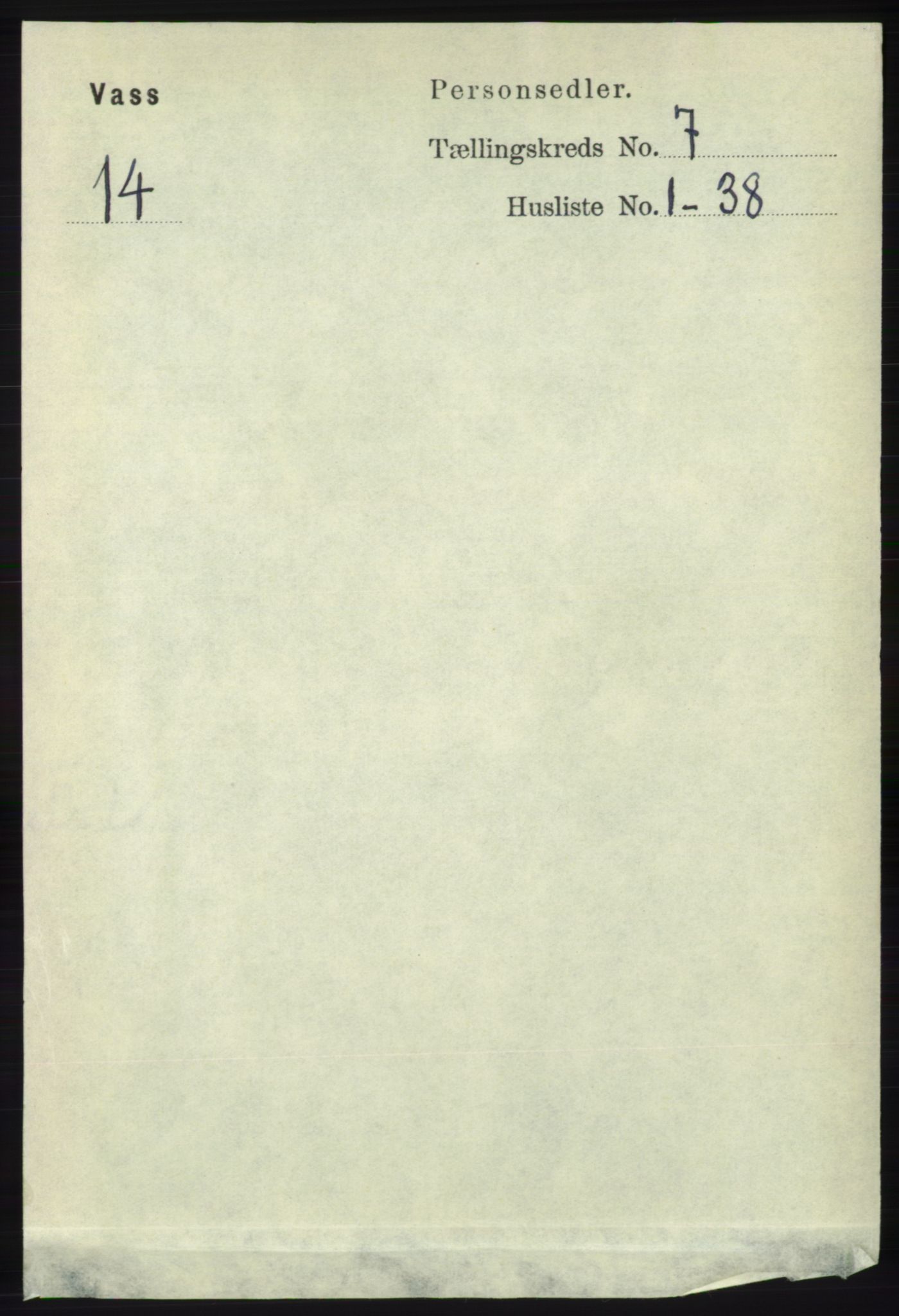 RA, 1891 census for 1155 Vats, 1891, p. 1099