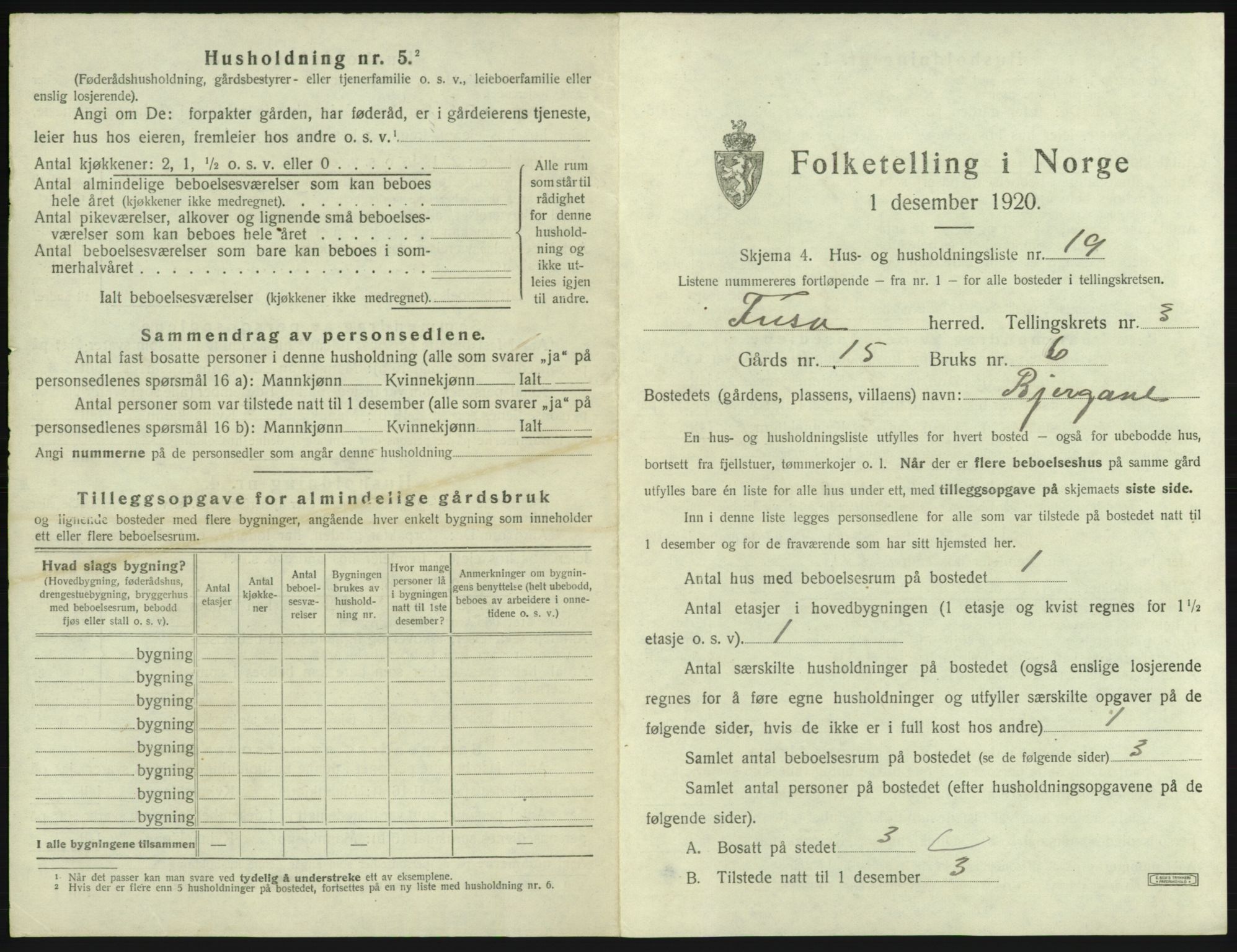 SAB, 1920 census for Fusa, 1920, p. 176