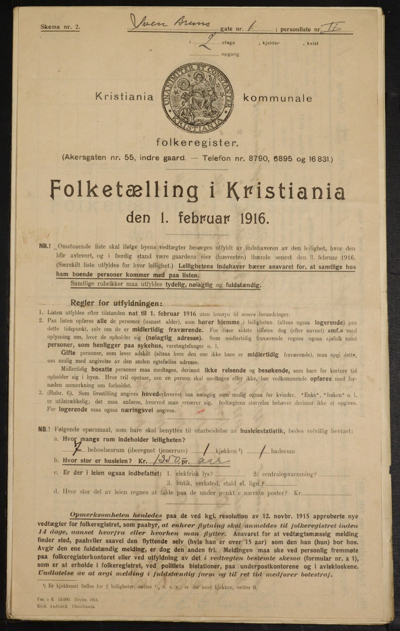 OBA, Municipal Census 1916 for Kristiania, 1916, p. 107707