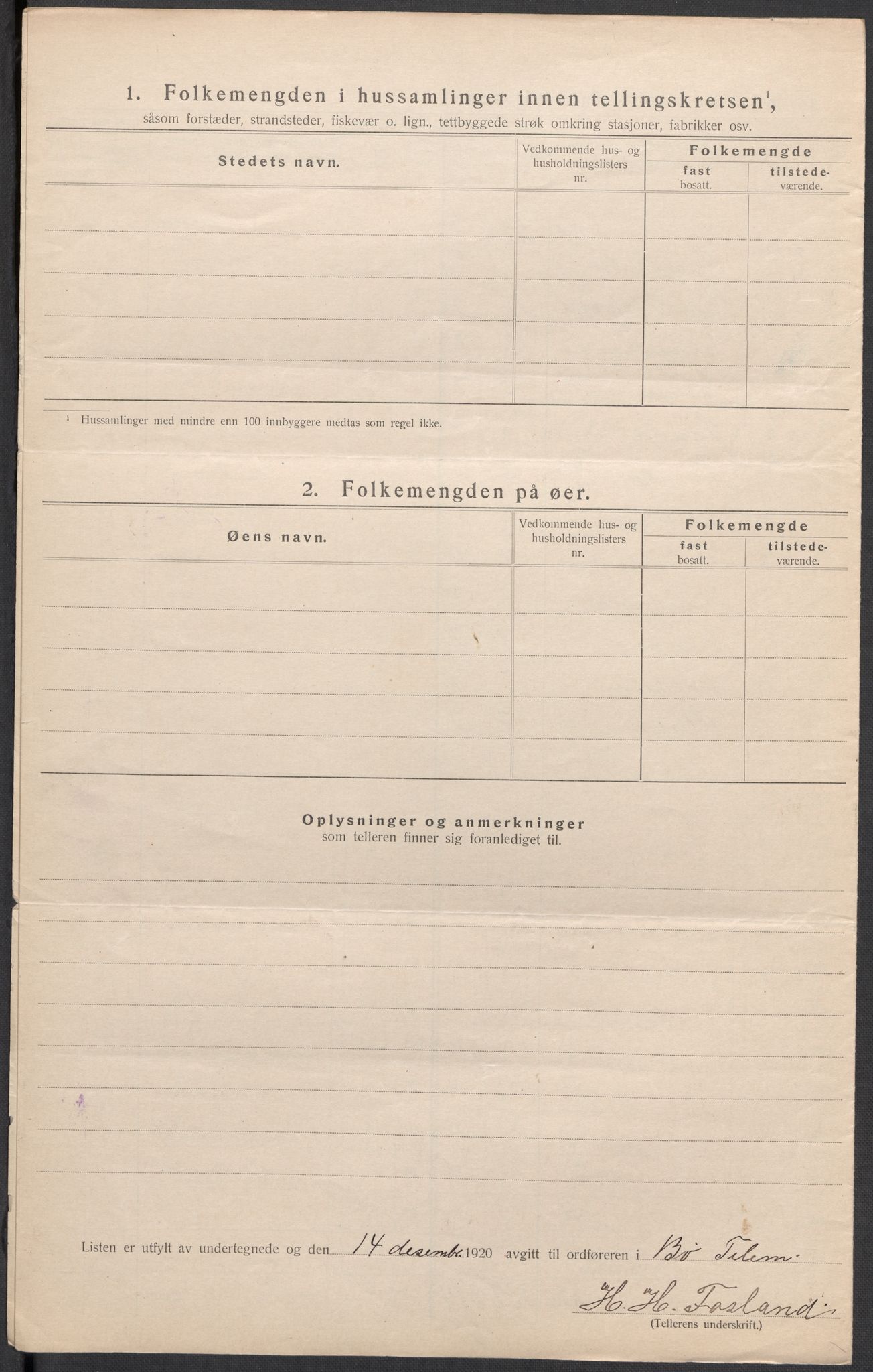 SAKO, 1920 census for Bø (Telemark), 1920, p. 37