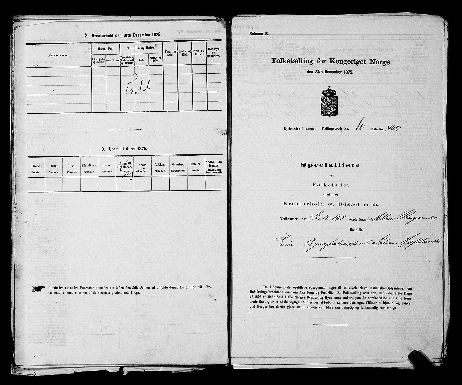 SAKO, 1875 census for 0602 Drammen, 1875, p. 976