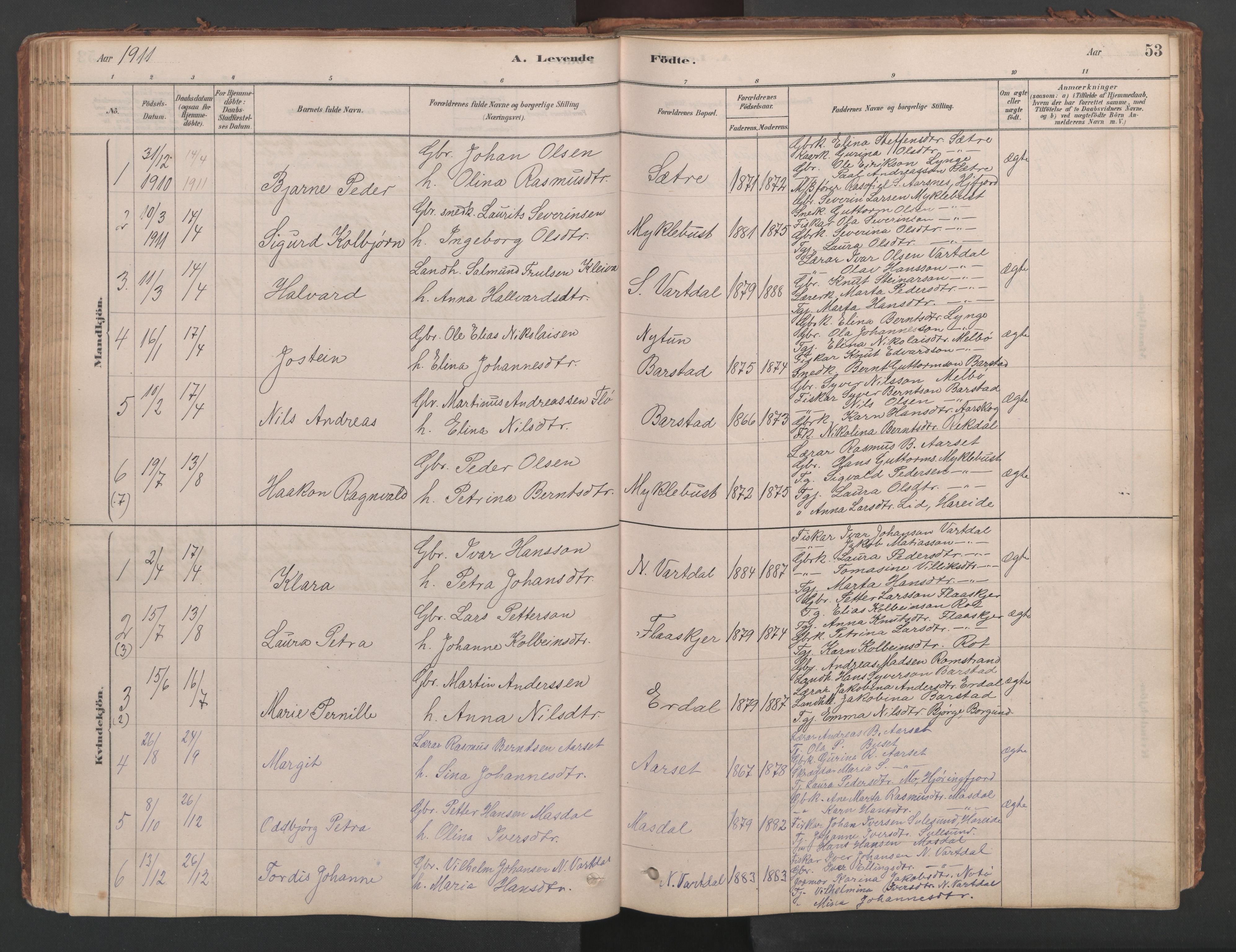 Ministerialprotokoller, klokkerbøker og fødselsregistre - Møre og Romsdal, SAT/A-1454/514/L0201: Parish register (copy) no. 514C01, 1878-1919, p. 53