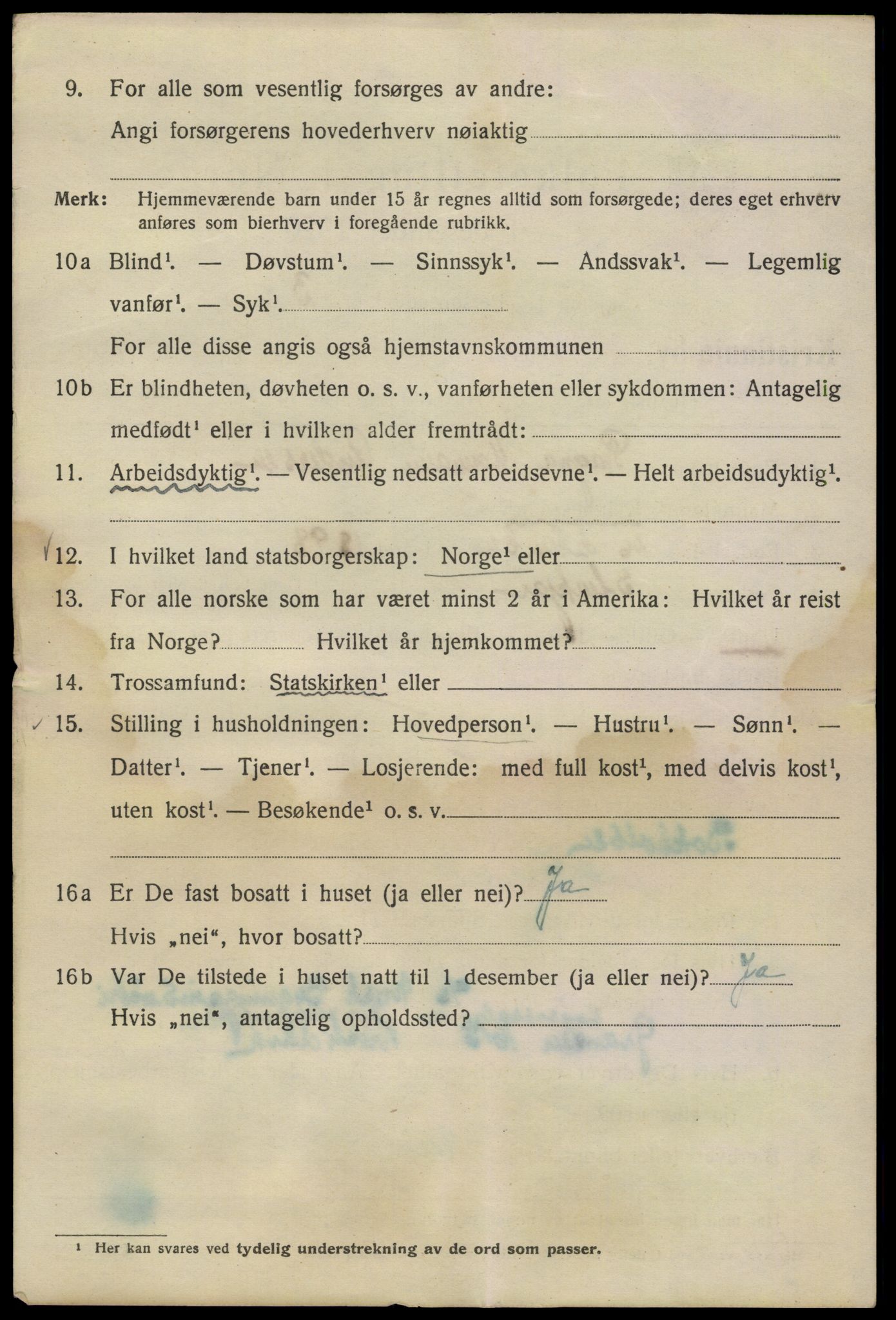 SAO, 1920 census for Kristiania, 1920, p. 215036