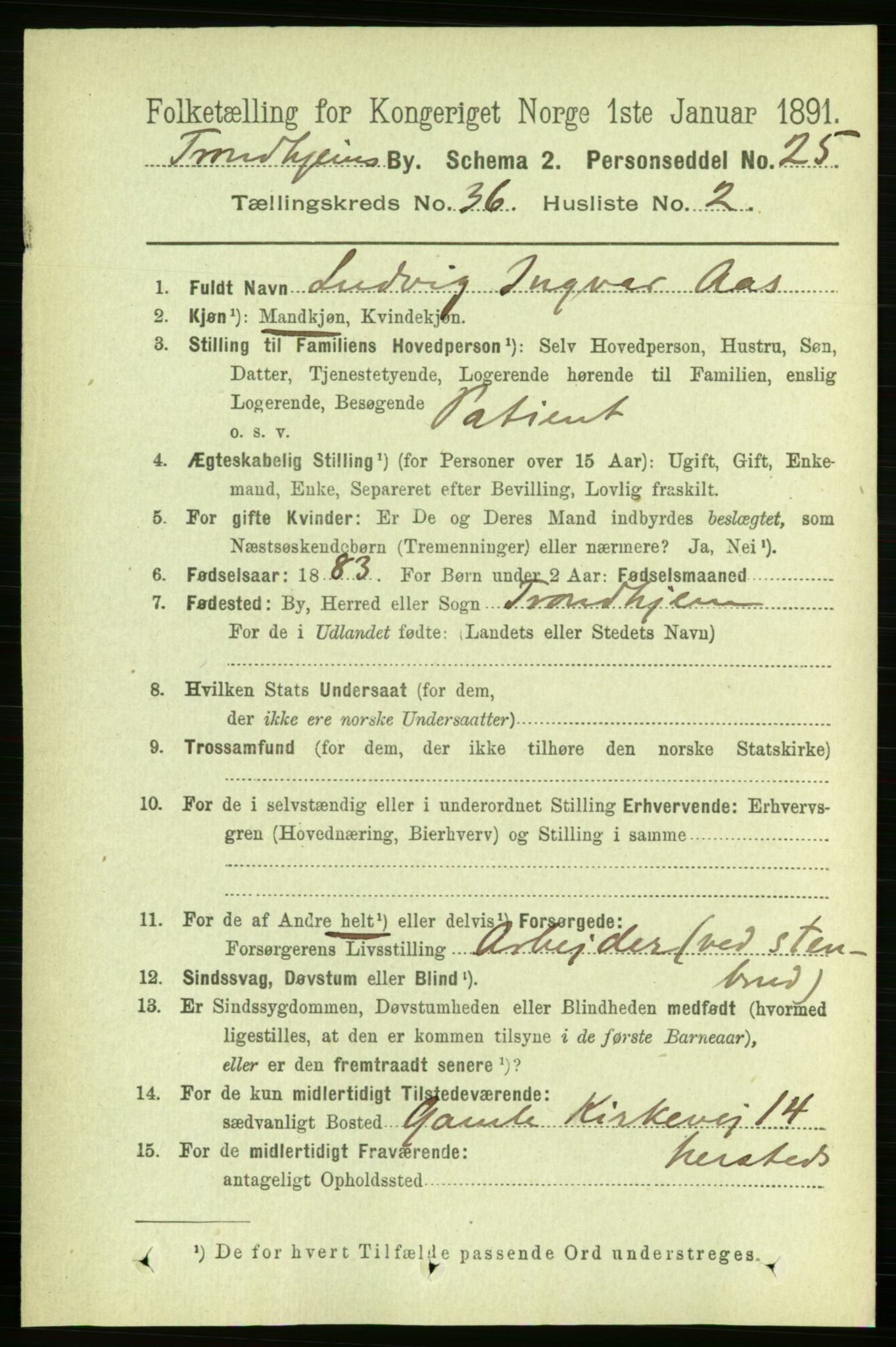 RA, 1891 census for 1601 Trondheim, 1891, p. 26960