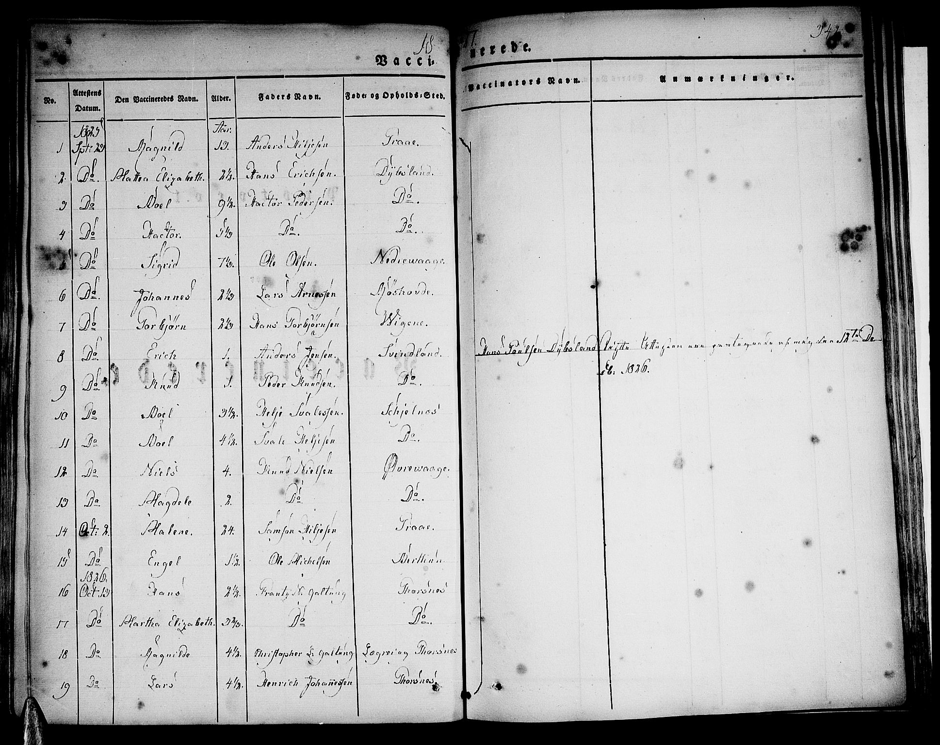 Strandebarm sokneprestembete, AV/SAB-A-78401/H/Haa: Parish register (official) no. A 6, 1826-1843, p. 342