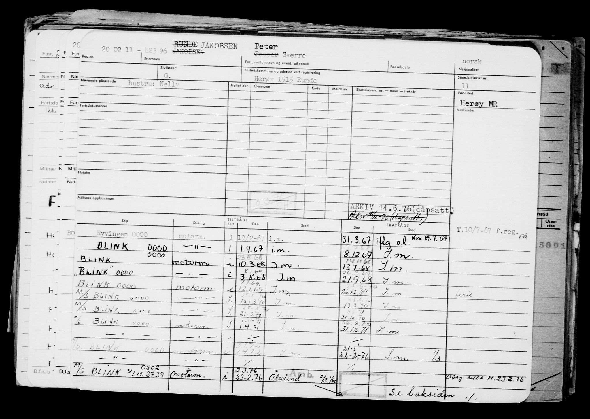 Direktoratet for sjømenn, AV/RA-S-3545/G/Gb/L0094: Hovedkort, 1911, p. 297