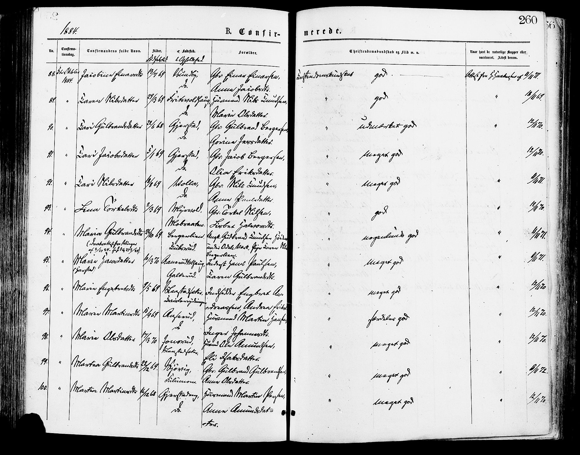 Sør-Odal prestekontor, AV/SAH-PREST-030/H/Ha/Haa/L0005: Parish register (official) no. 5, 1876-1885, p. 260