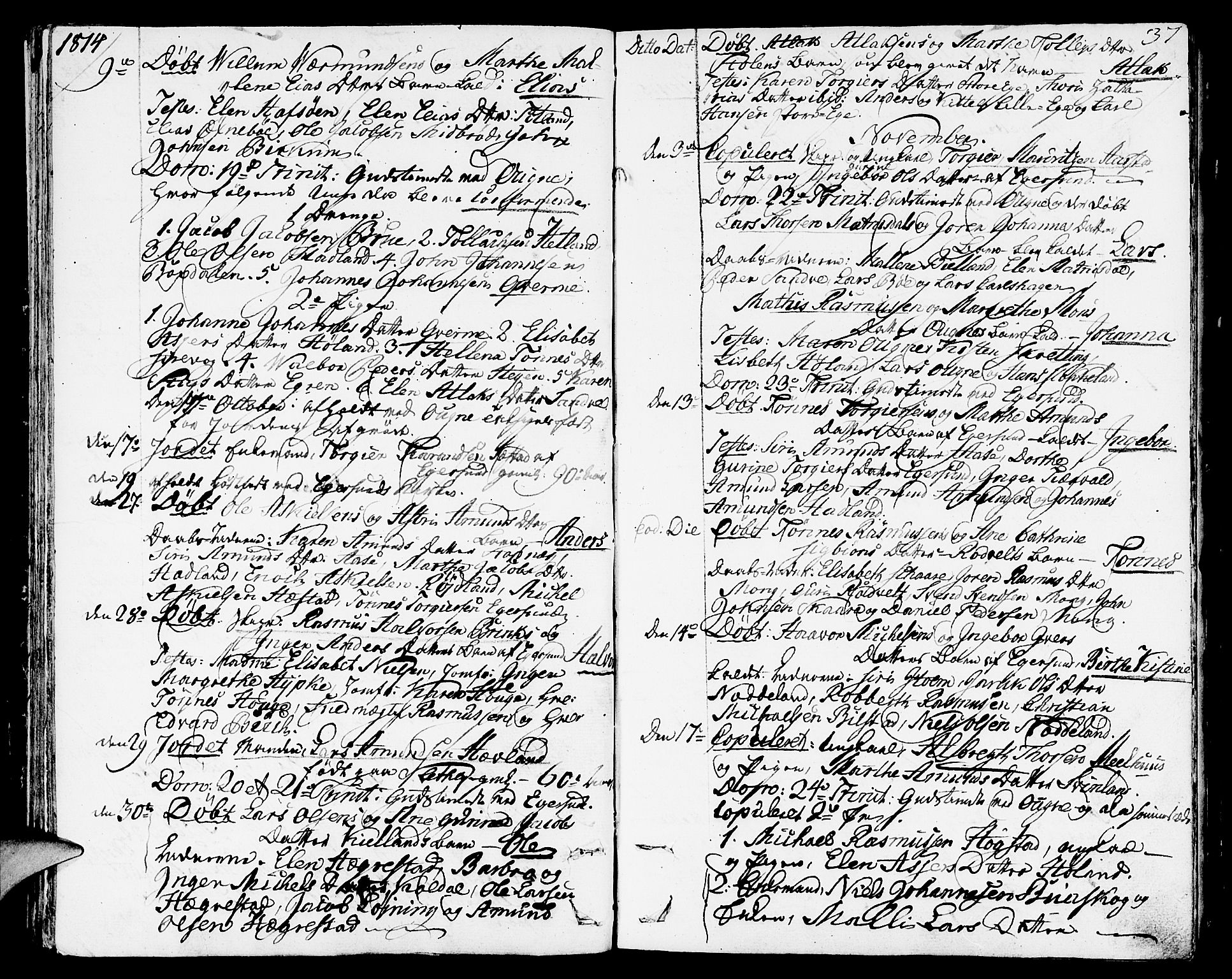 Eigersund sokneprestkontor, SAST/A-101807/S08/L0006: Parish register (official) no. A 6, 1808-1815, p. 37
