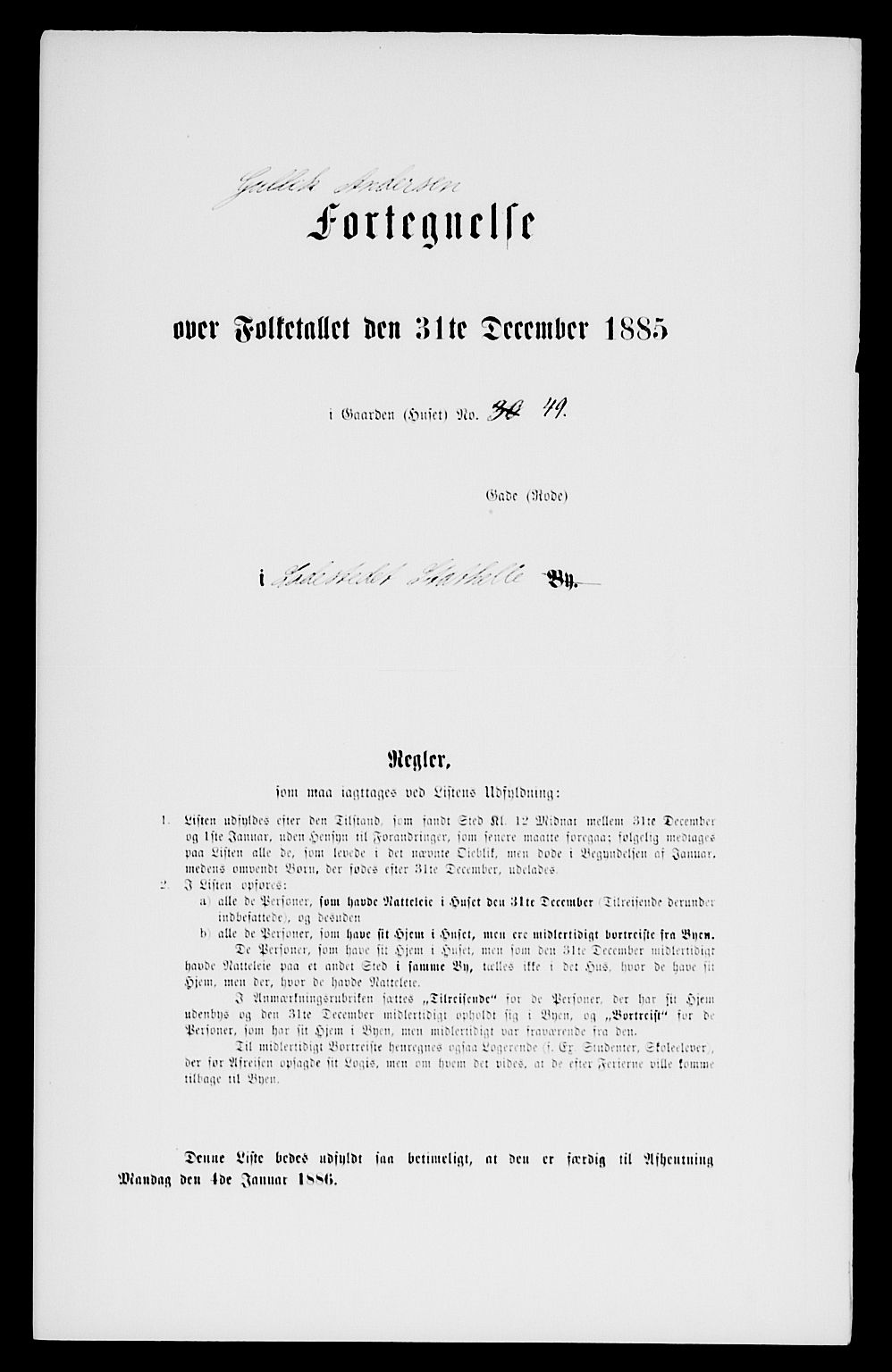 SAKO, 1885 census for 0803 Stathelle, 1885, p. 95