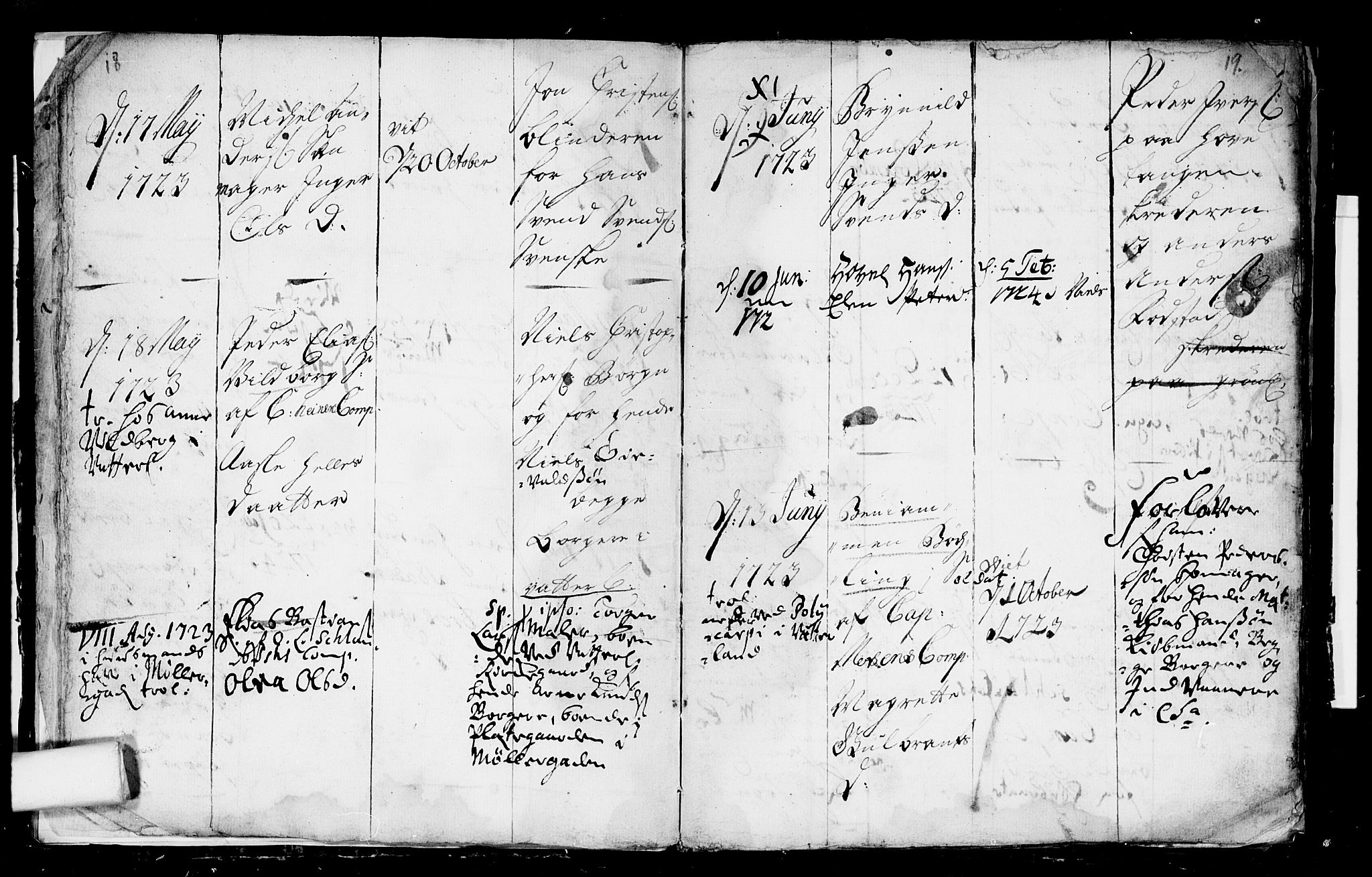 Aker prestekontor kirkebøker, AV/SAO-A-10861/F/L0003: Parish register (official) no. 3, 1723-1731, p. 18-19