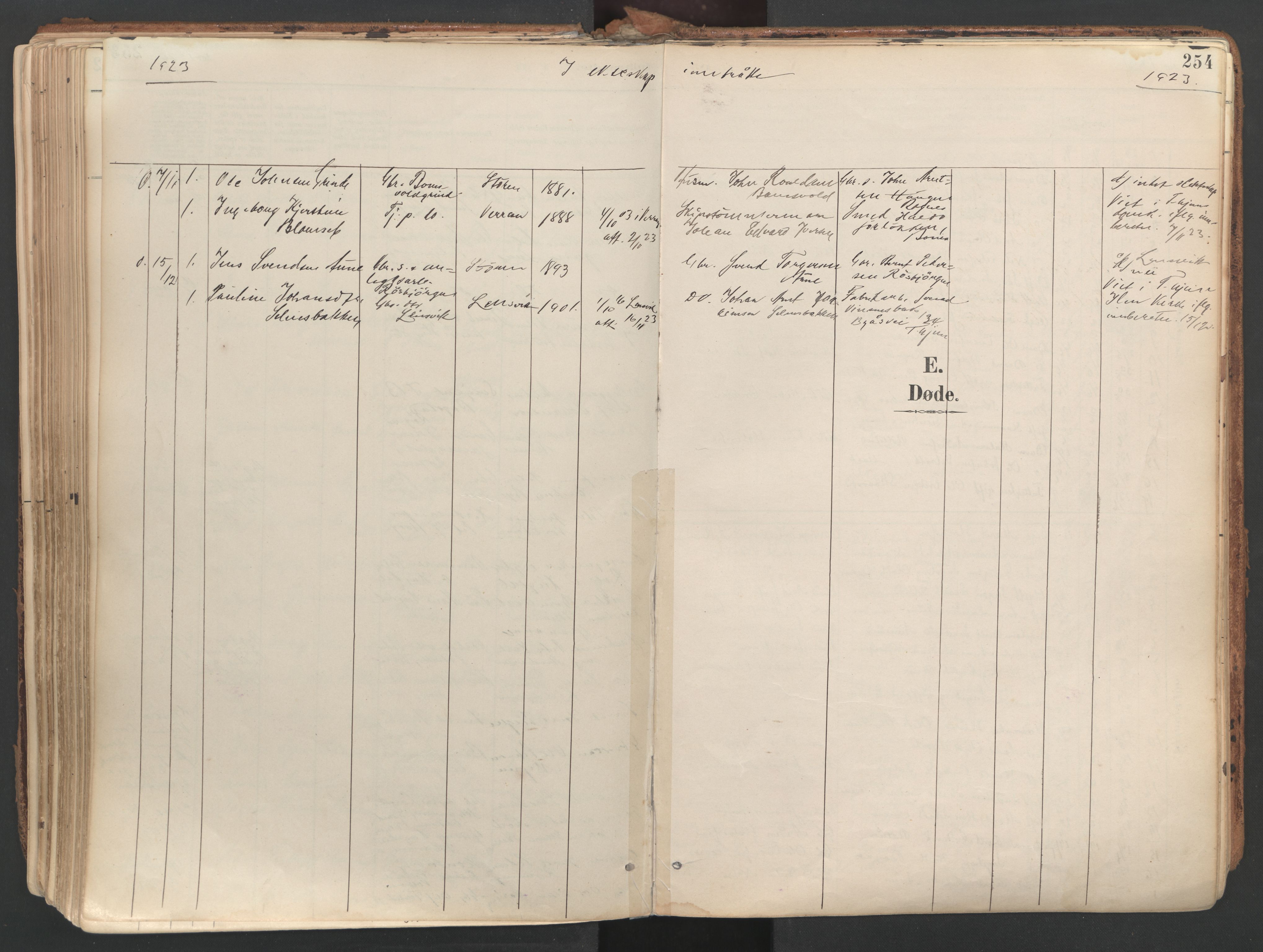 Ministerialprotokoller, klokkerbøker og fødselsregistre - Sør-Trøndelag, SAT/A-1456/687/L1004: Parish register (official) no. 687A10, 1891-1923, p. 254
