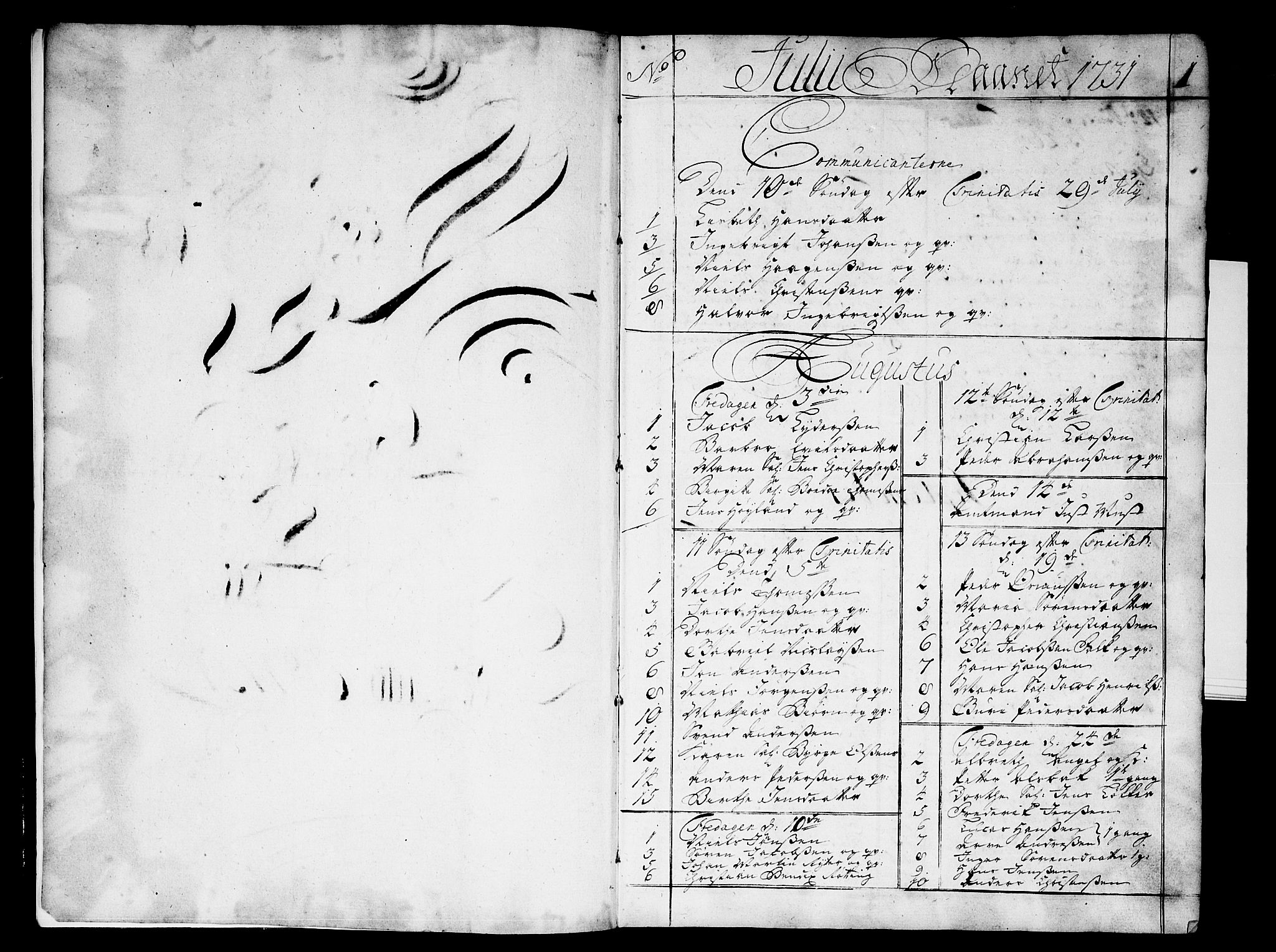 Strømsø kirkebøker, SAKO/A-246/F/Fa/L0004: Parish register (official) no. I 4, 1731-1734, p. 1