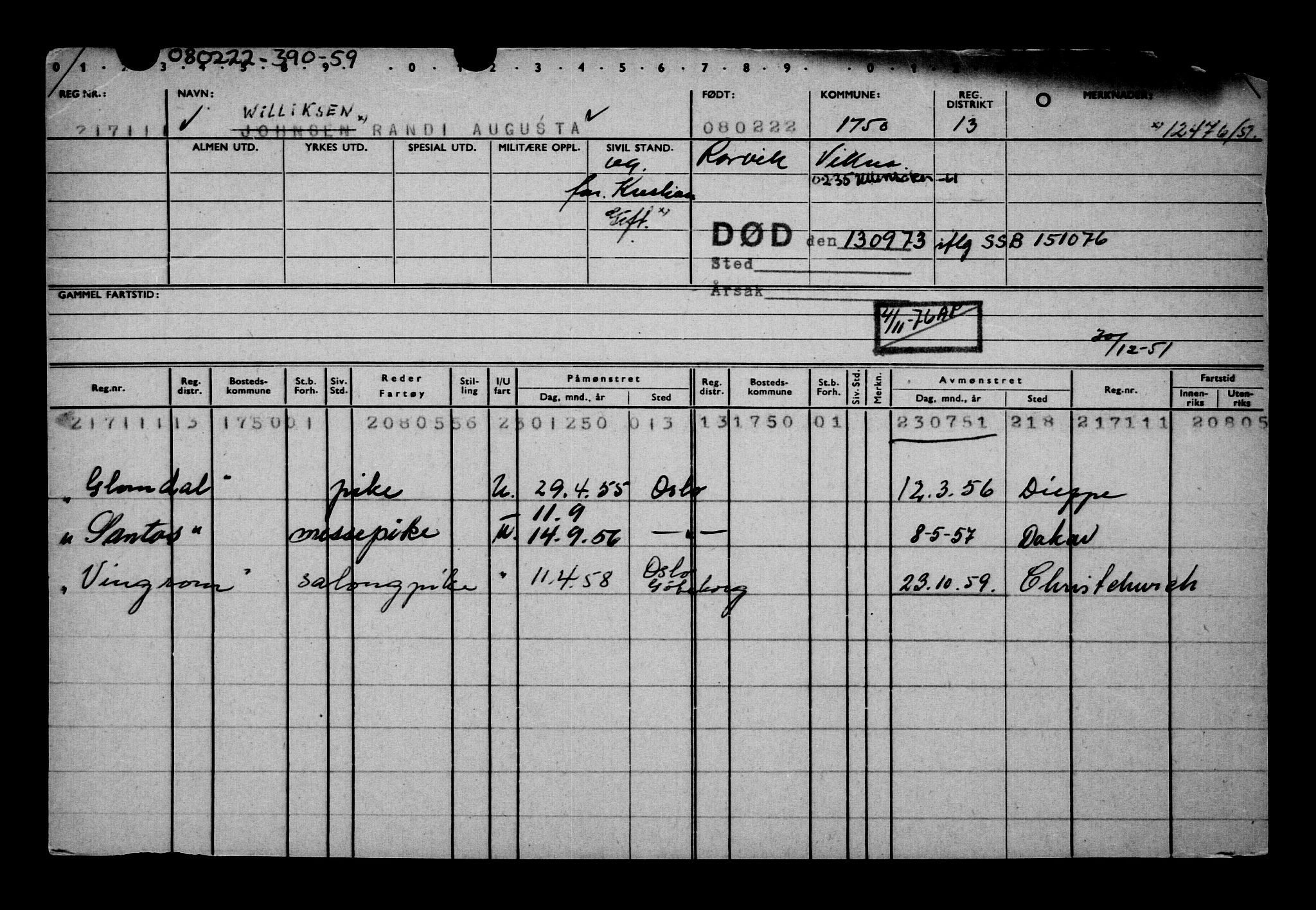 Direktoratet for sjømenn, AV/RA-S-3545/G/Gb/L0202: Hovedkort, 1922, p. 724