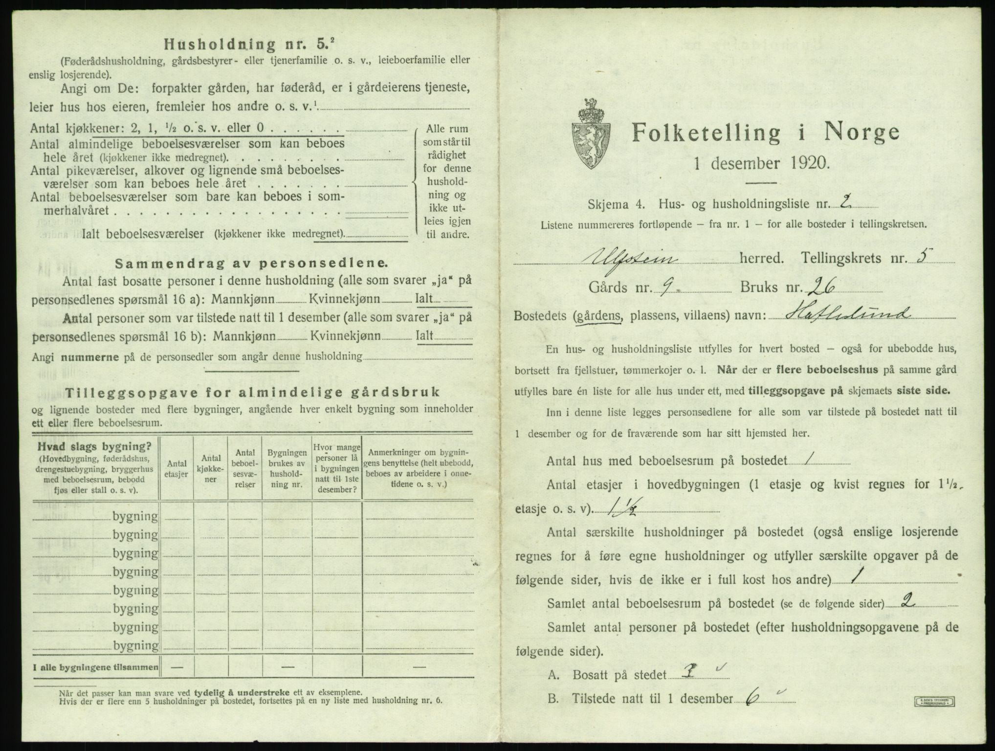 SAT, 1920 census for Ulstein, 1920, p. 358