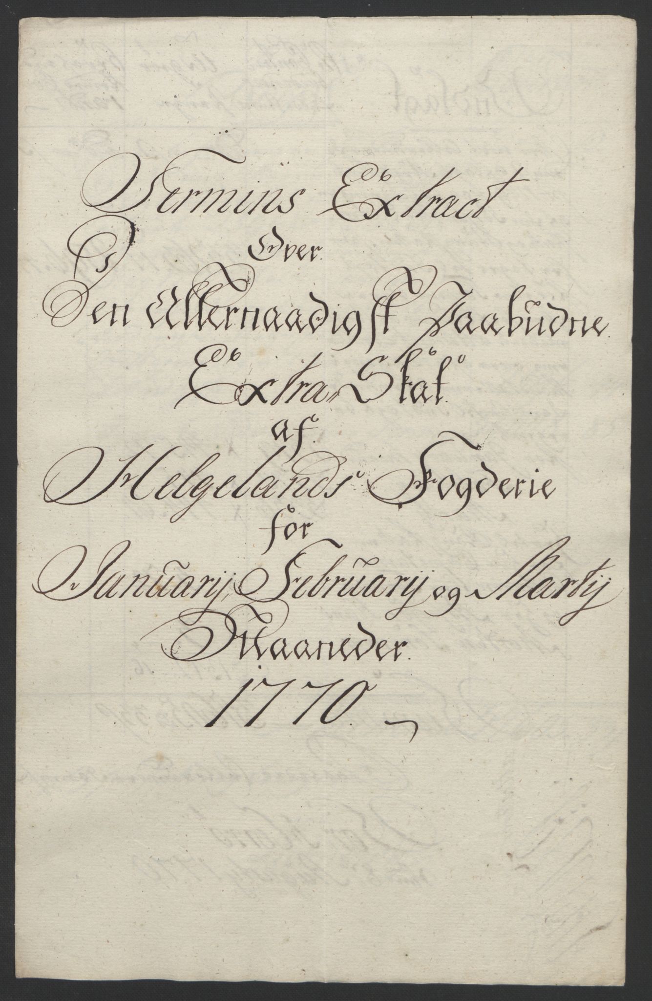 Rentekammeret inntil 1814, Reviderte regnskaper, Fogderegnskap, RA/EA-4092/R65/L4573: Ekstraskatten Helgeland, 1762-1772, p. 265