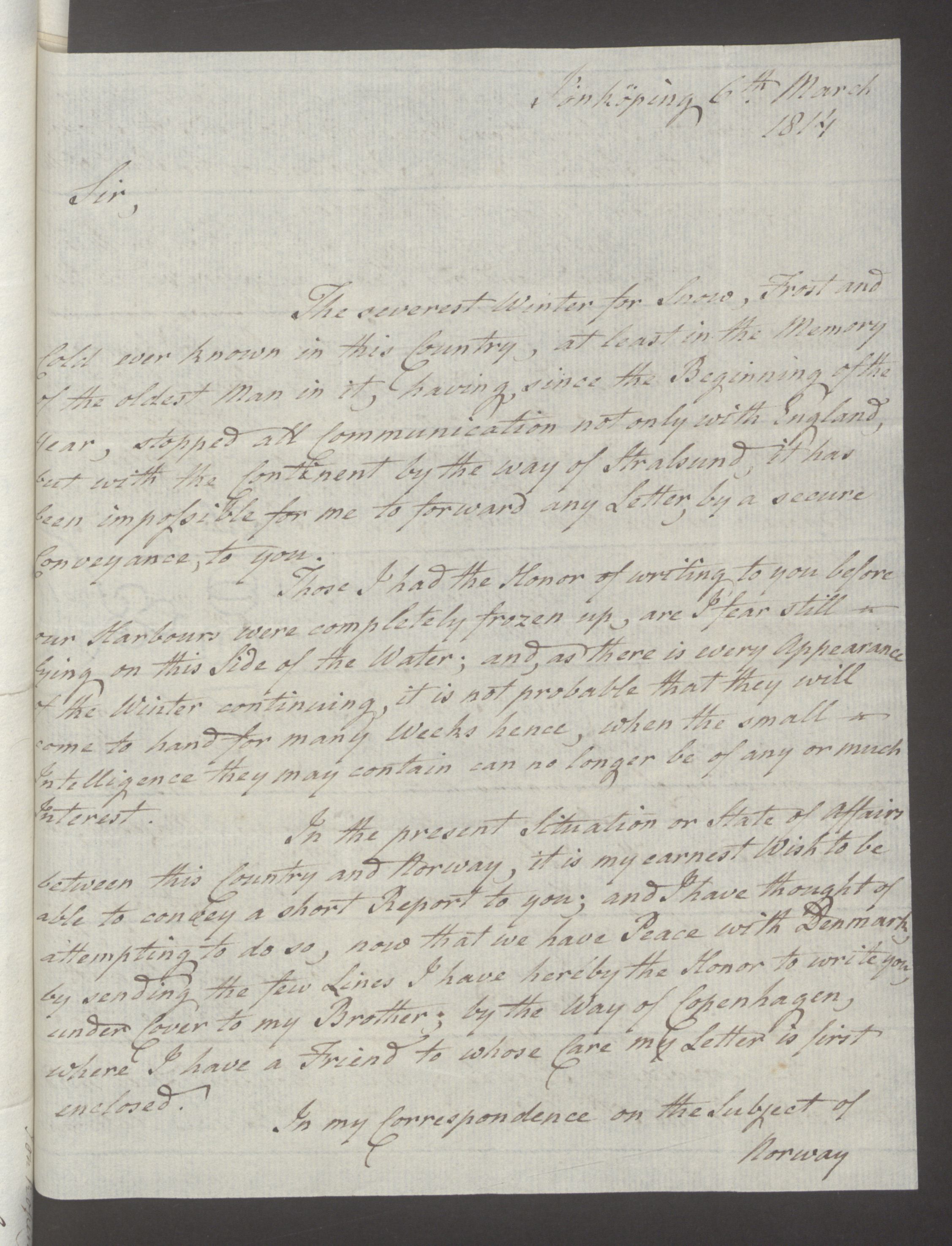 Foreign Office*, UKA/-/FO 38/16: Sir C. Gordon. Reports from Malmö, Jonkoping, and Helsingborg, 1814, p. 18