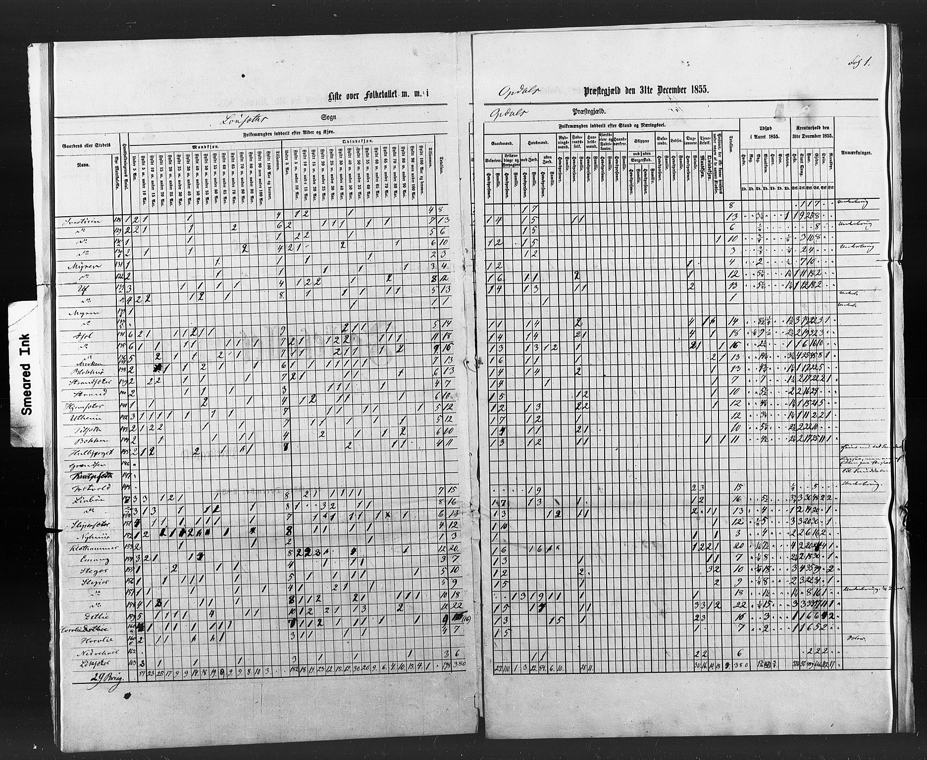 , Census 1855 for Oppdal, 1855, p. 51