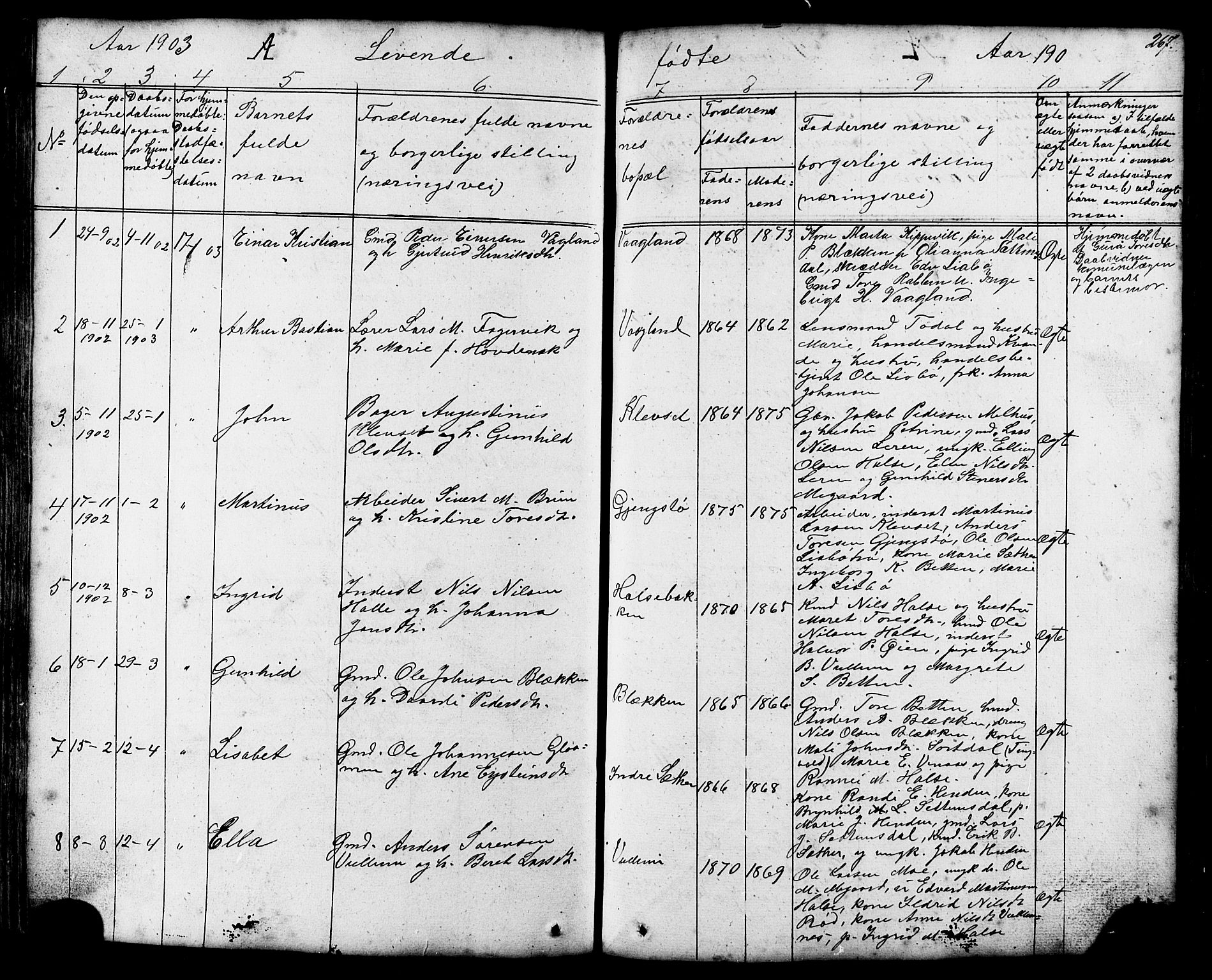 Ministerialprotokoller, klokkerbøker og fødselsregistre - Møre og Romsdal, AV/SAT-A-1454/576/L0890: Parish register (copy) no. 576C01, 1837-1908, p. 267