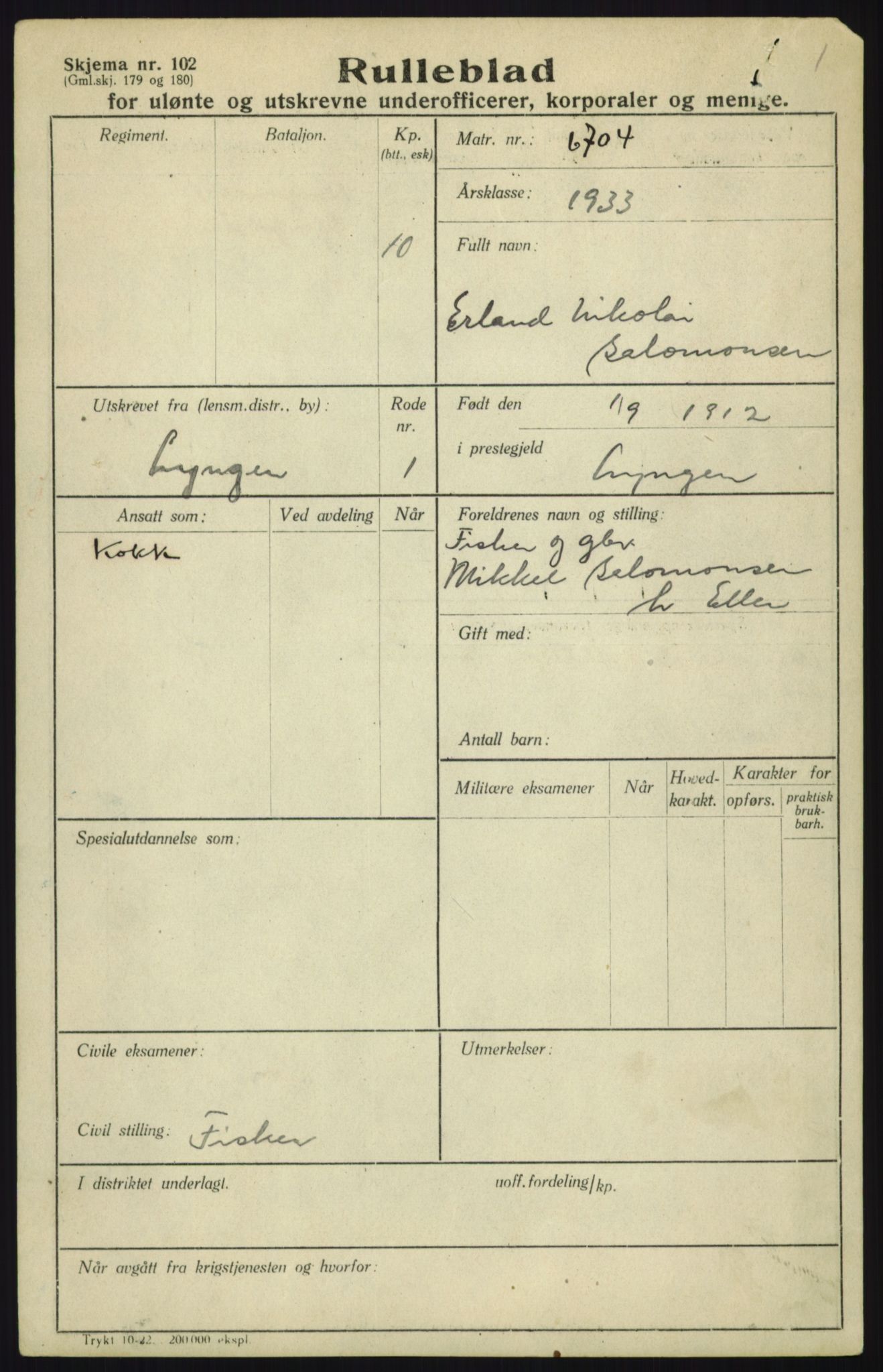 Forsvaret, Troms infanteriregiment nr. 16, AV/RA-RAFA-3146/P/Pa/L0017: Rulleblad for regimentets menige mannskaper, årsklasse 1933, 1933, p. 1133