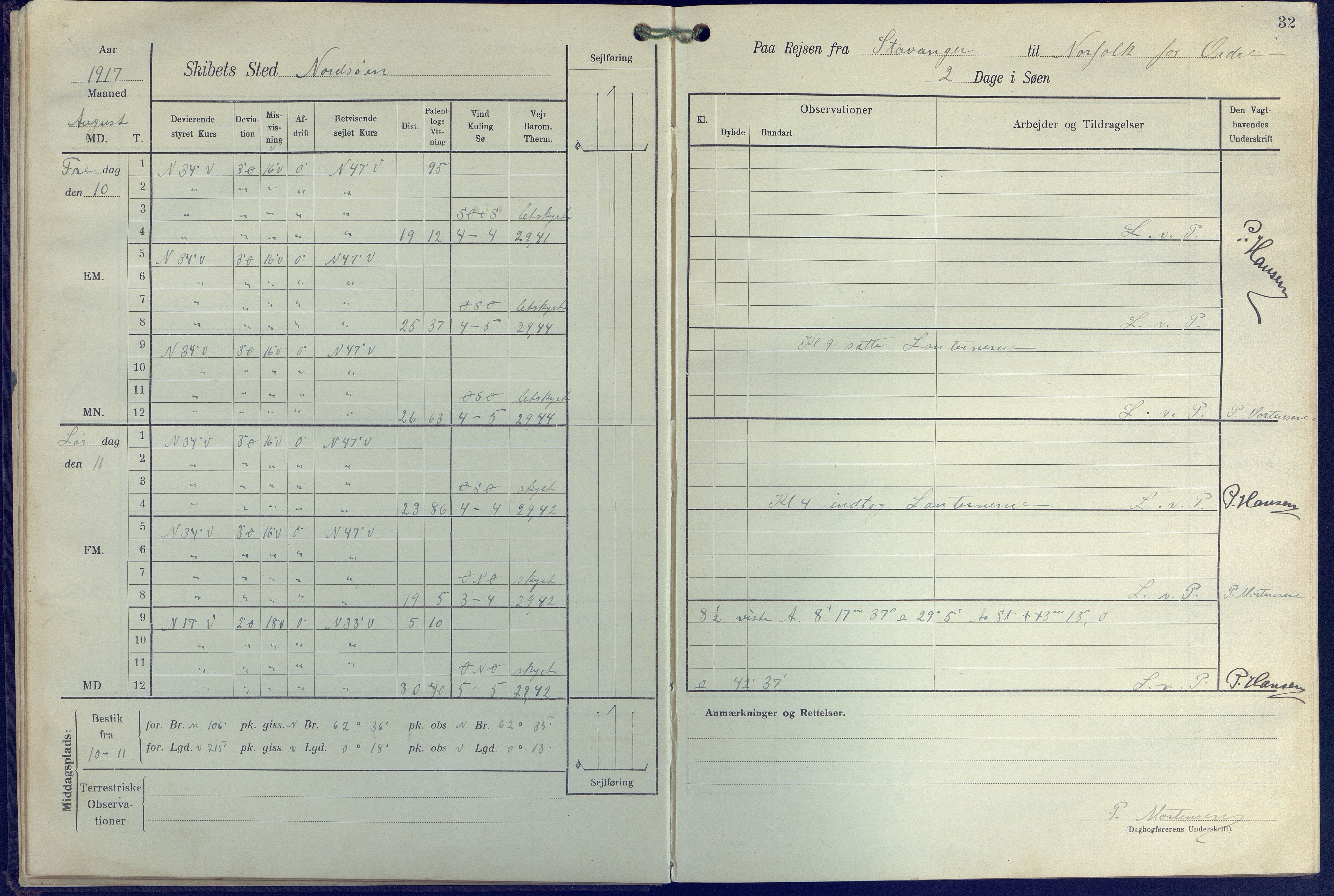 Fartøysarkivet, AAKS/PA-1934/F/L0271: Pehr Ugland (bark), 1917-1919, p. 32