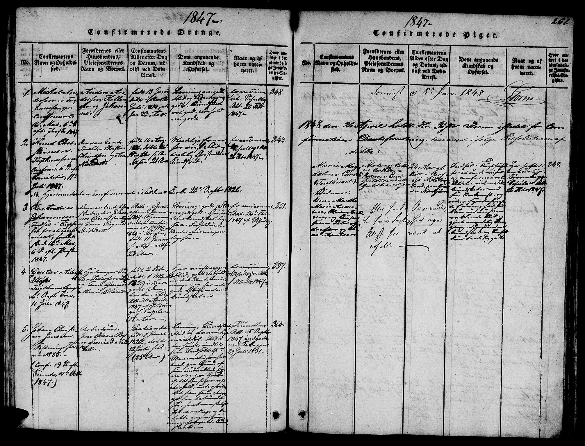 Ministerialprotokoller, klokkerbøker og fødselsregistre - Sør-Trøndelag, SAT/A-1456/623/L0478: Parish register (copy) no. 623C01, 1815-1873, p. 261