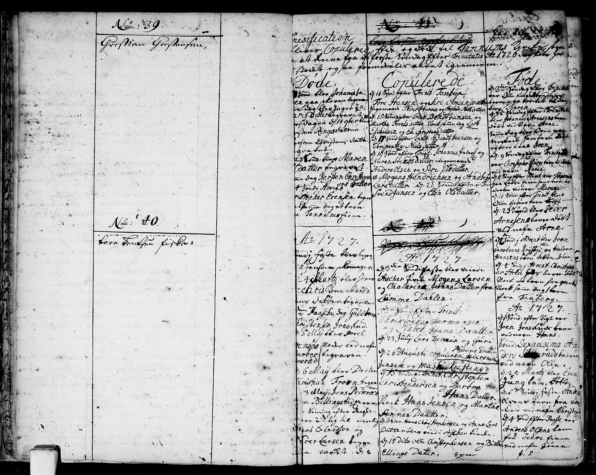 Asker prestekontor Kirkebøker, AV/SAO-A-10256a/F/Fa/L0001: Parish register (official) no. I 1, 1726-1744, p. 13