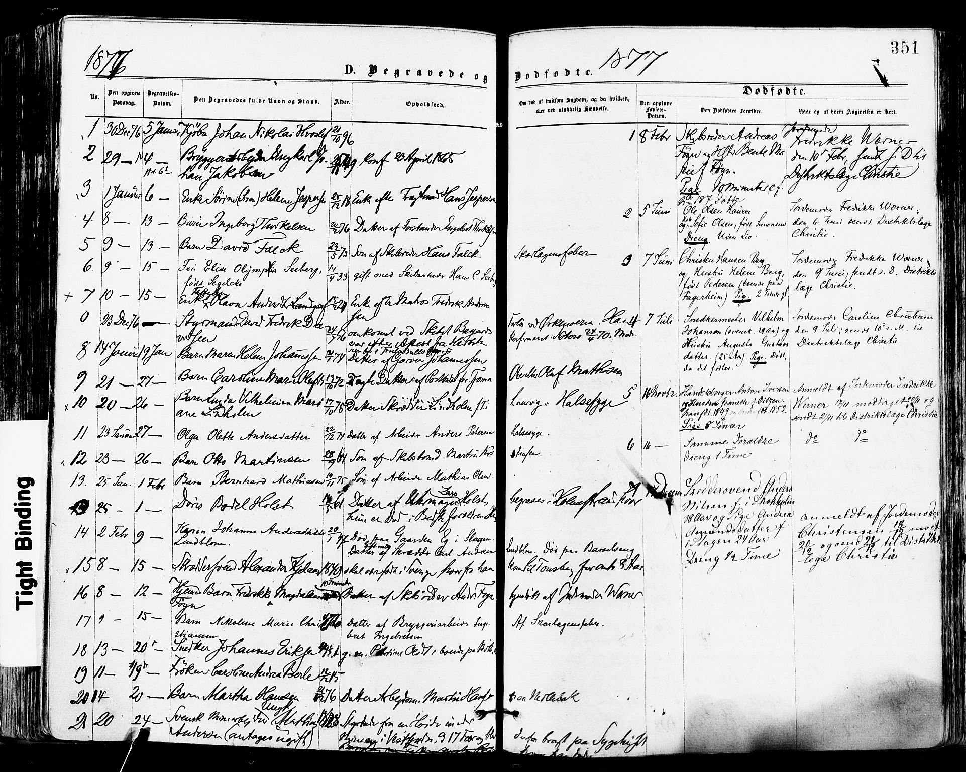 Tønsberg kirkebøker, SAKO/A-330/F/Fa/L0010: Parish register (official) no. I 10, 1874-1880, p. 351