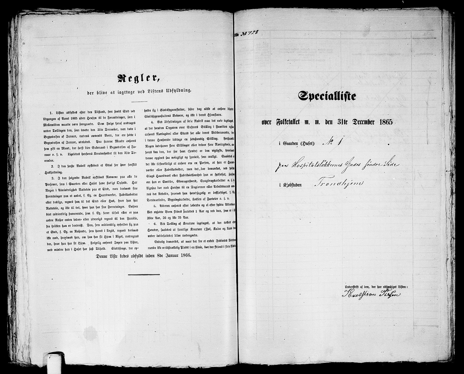 RA, 1865 census for Trondheim, 1865, p. 1505