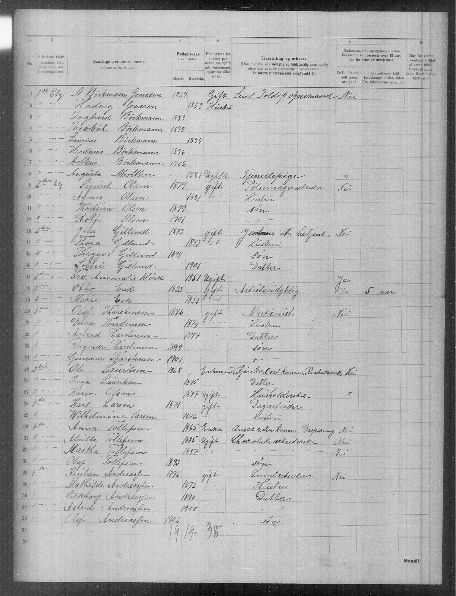 OBA, Municipal Census 1903 for Kristiania, 1903, p. 9661