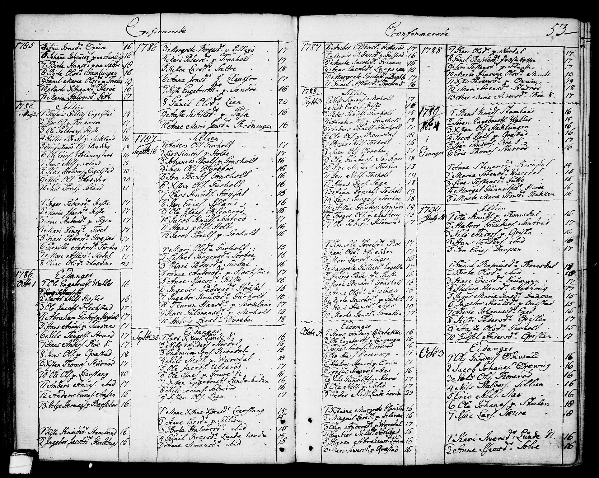 Eidanger kirkebøker, SAKO/A-261/F/Fa/L0006: Parish register (official) no. 6, 1764-1814, p. 53