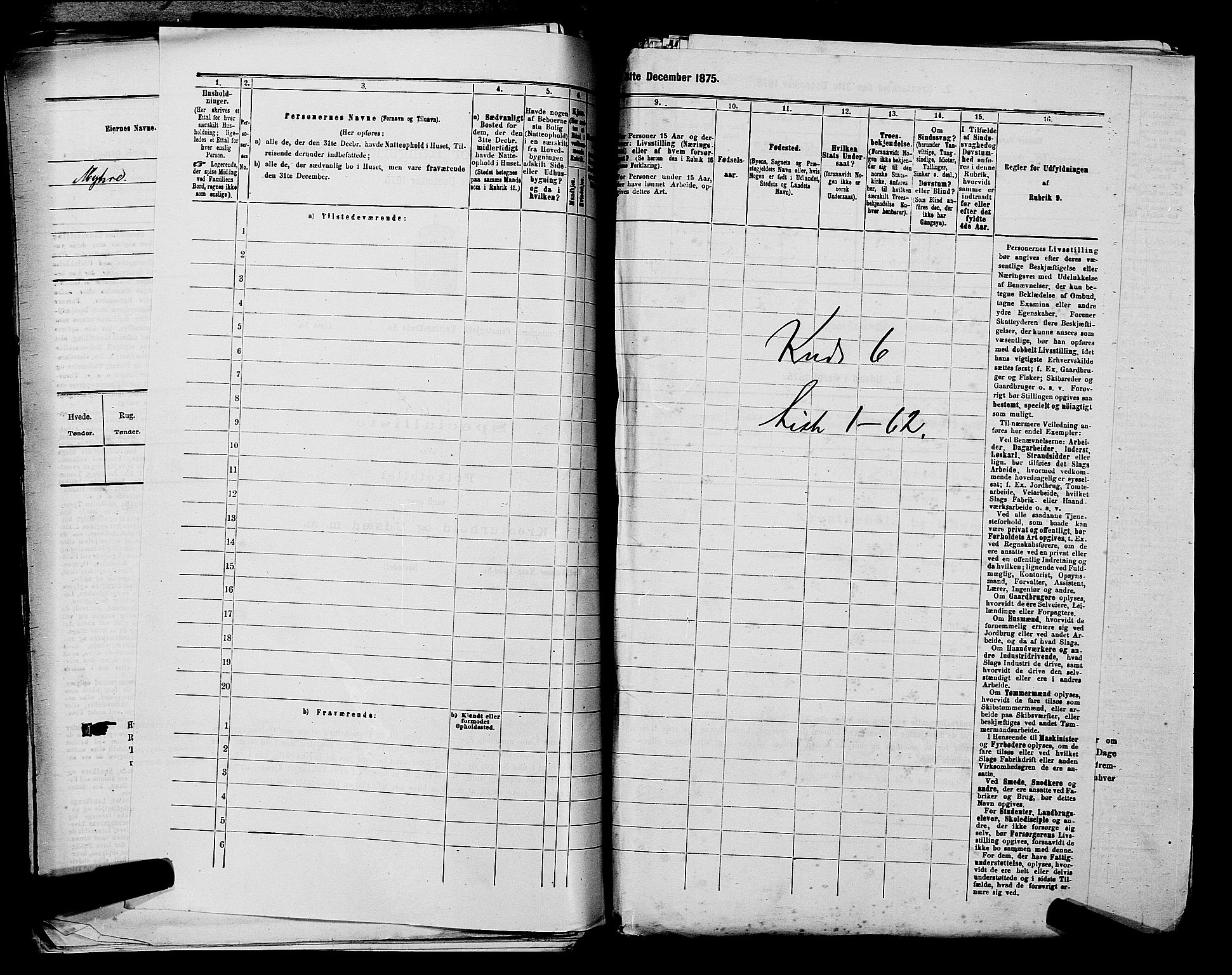 SAKO, 1875 census for 0820P Lunde, 1875, p. 812