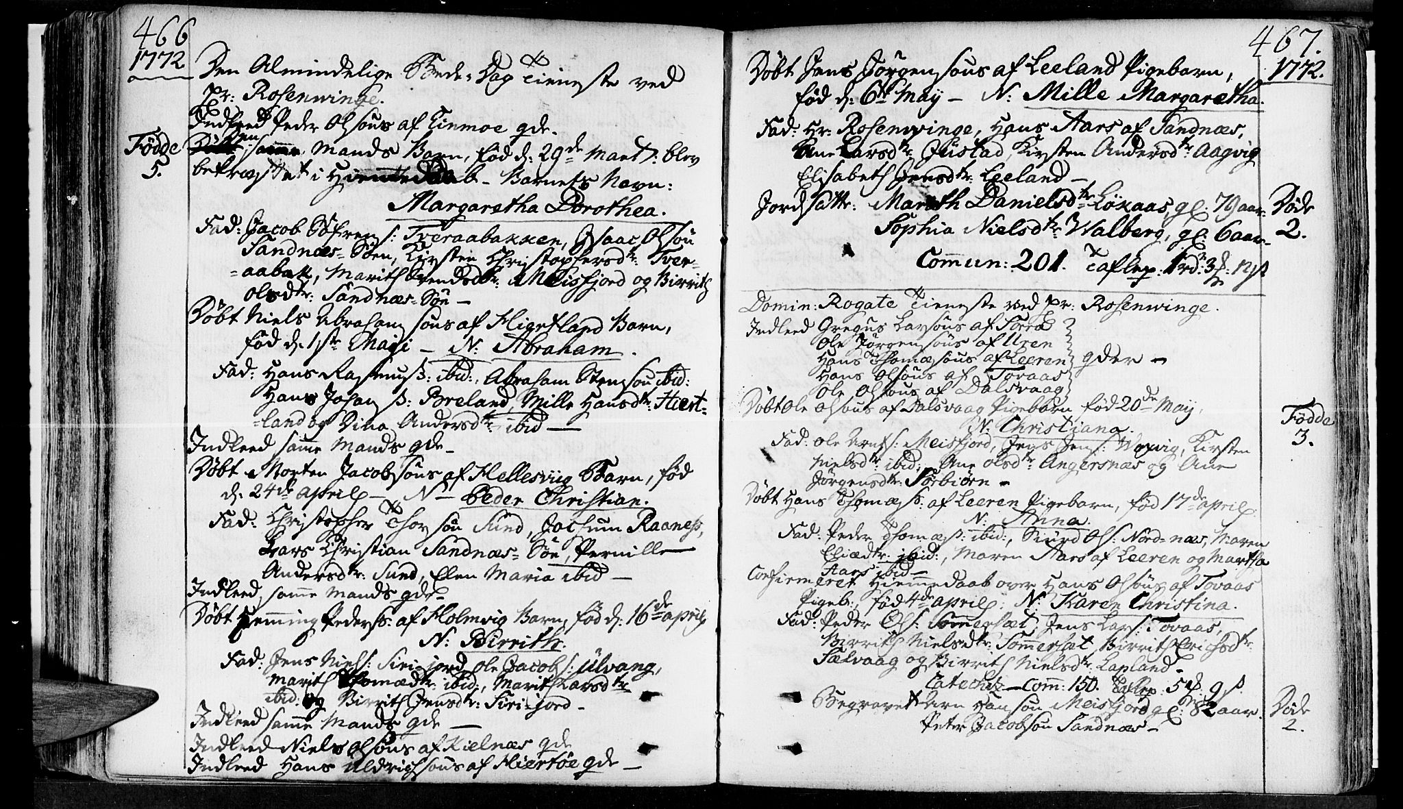Ministerialprotokoller, klokkerbøker og fødselsregistre - Nordland, AV/SAT-A-1459/830/L0437: Parish register (official) no. 830A05 /2, 1768-1776, p. 466-467