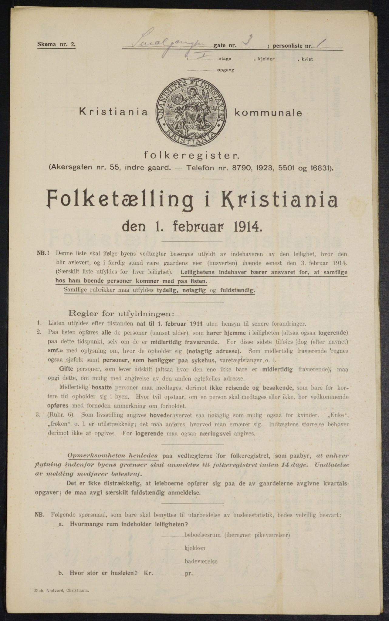 OBA, Municipal Census 1914 for Kristiania, 1914, p. 96844