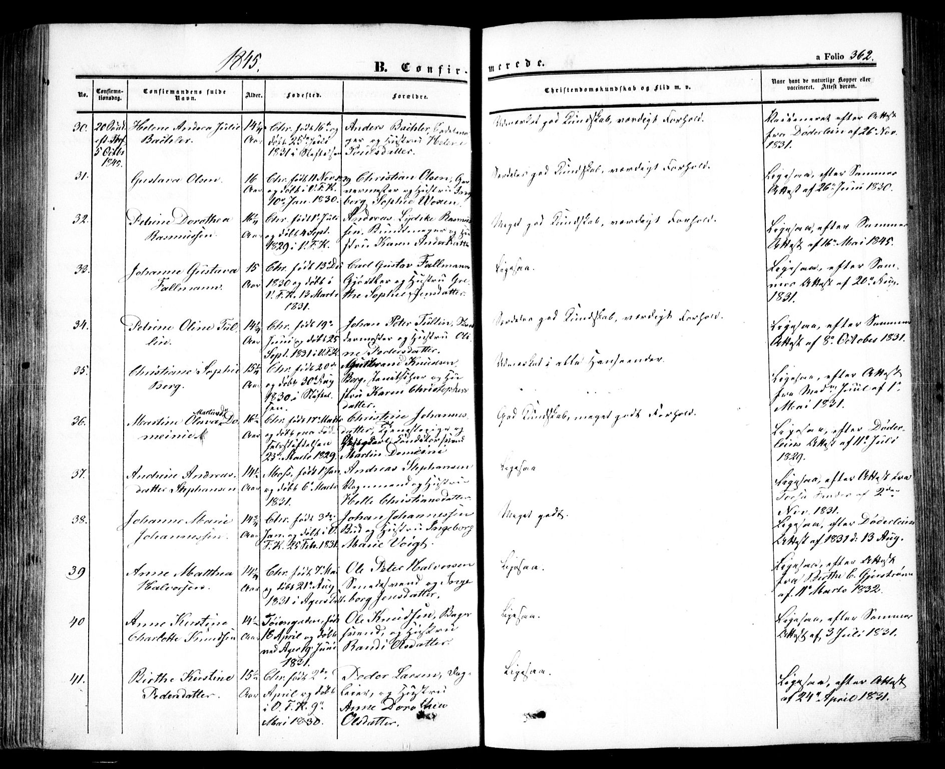 Oslo domkirke Kirkebøker, AV/SAO-A-10752/F/Fa/L0013: Parish register (official) no. 13, 1844-1864, p. 362