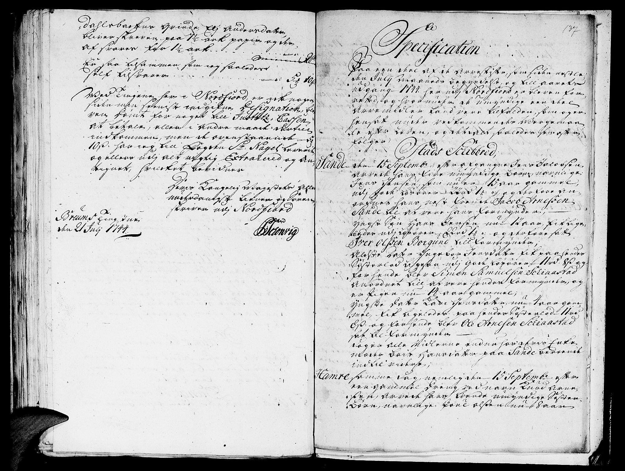 Nordfjord sorenskriveri, SAB/A-2801/04/04a/L0008: Skifteprotokollar, 1733-1744, p. 138