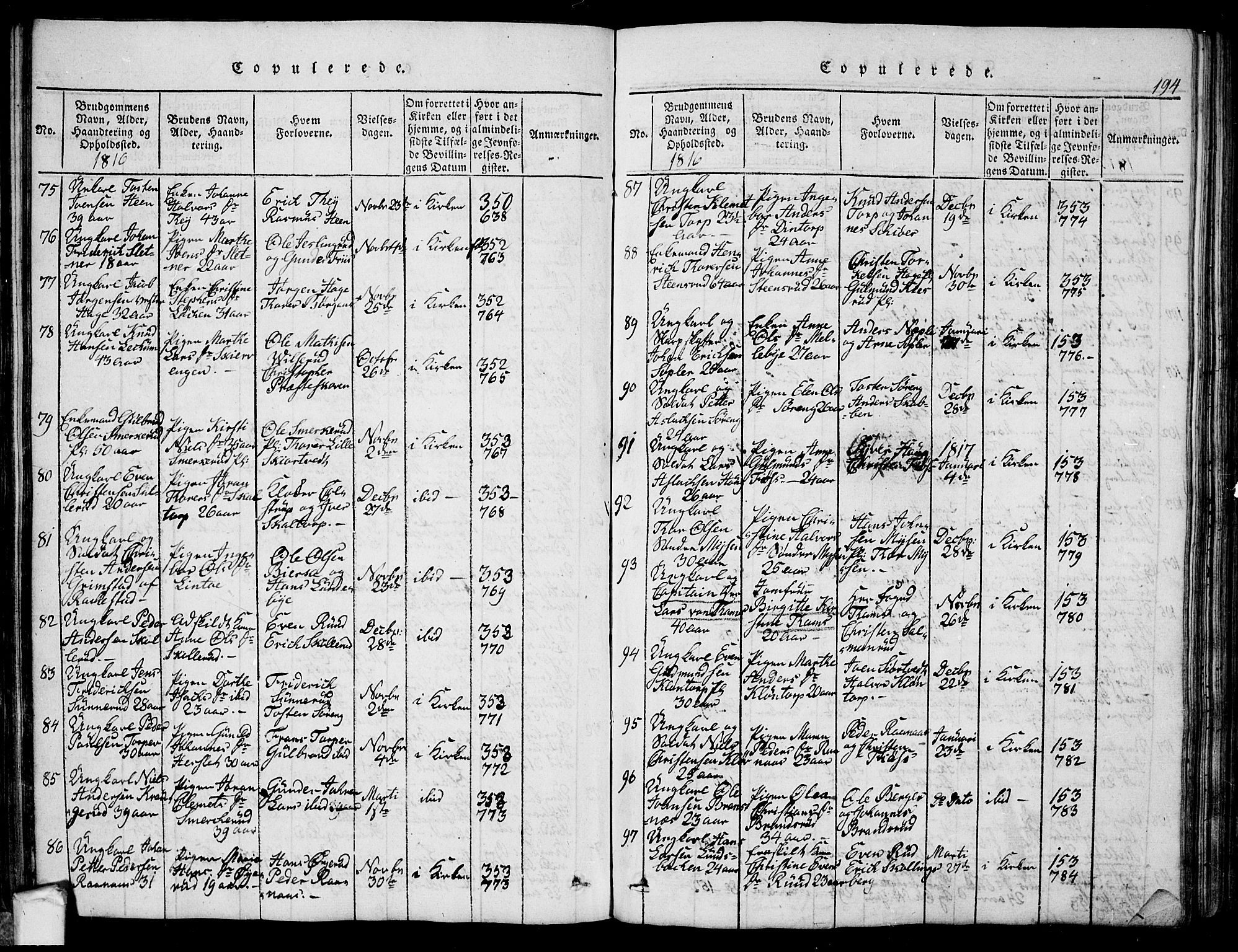 Eidsberg prestekontor Kirkebøker, AV/SAO-A-10905/G/Ga/L0001: Parish register (copy) no. I 1, 1814-1831, p. 194